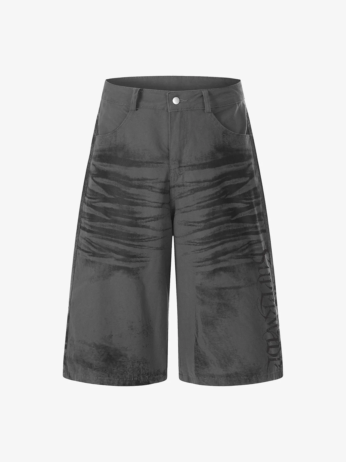 Airbrushed Gothic Wide-Leg Capri Jorts - Image 2