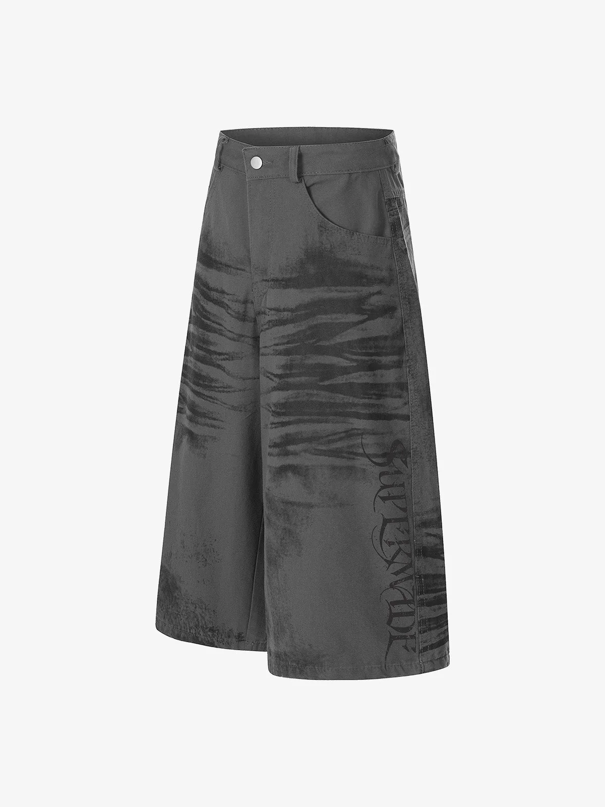 Airbrushed Gothic Wide-Leg Capri Jorts - Image 4