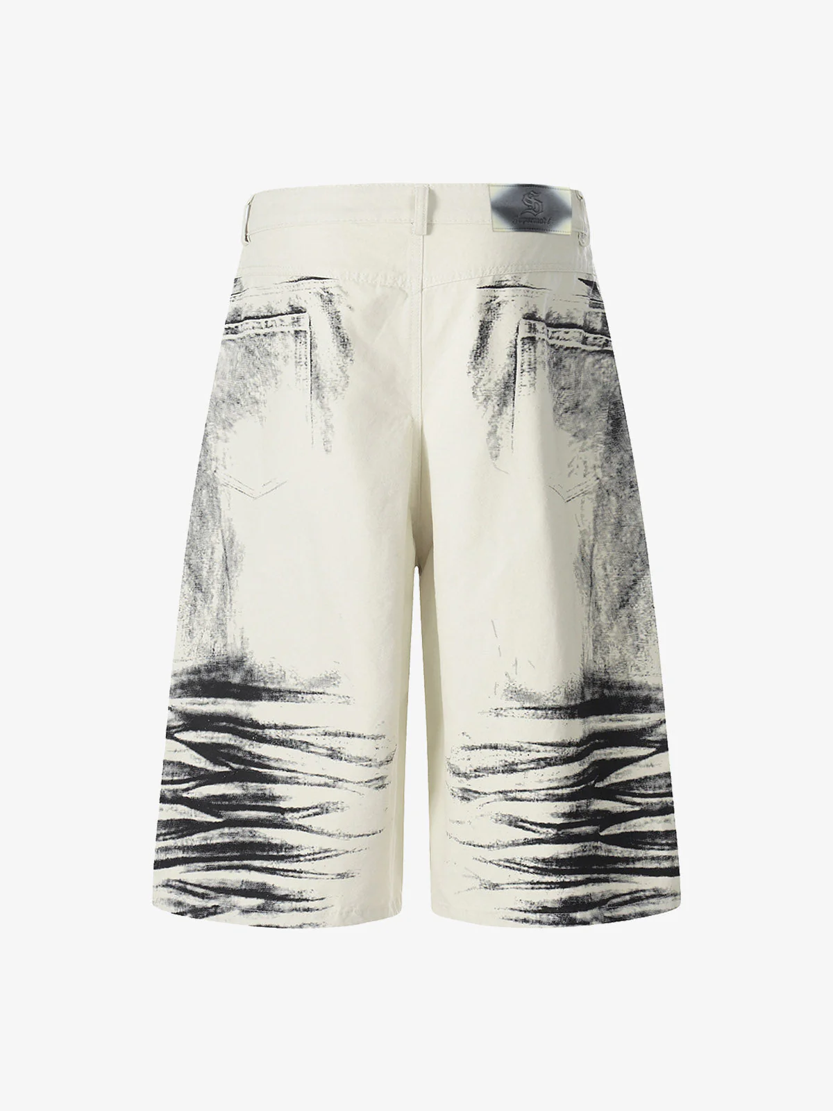 Airbrushed Gothic Wide-Leg Capri Jorts - Image 5