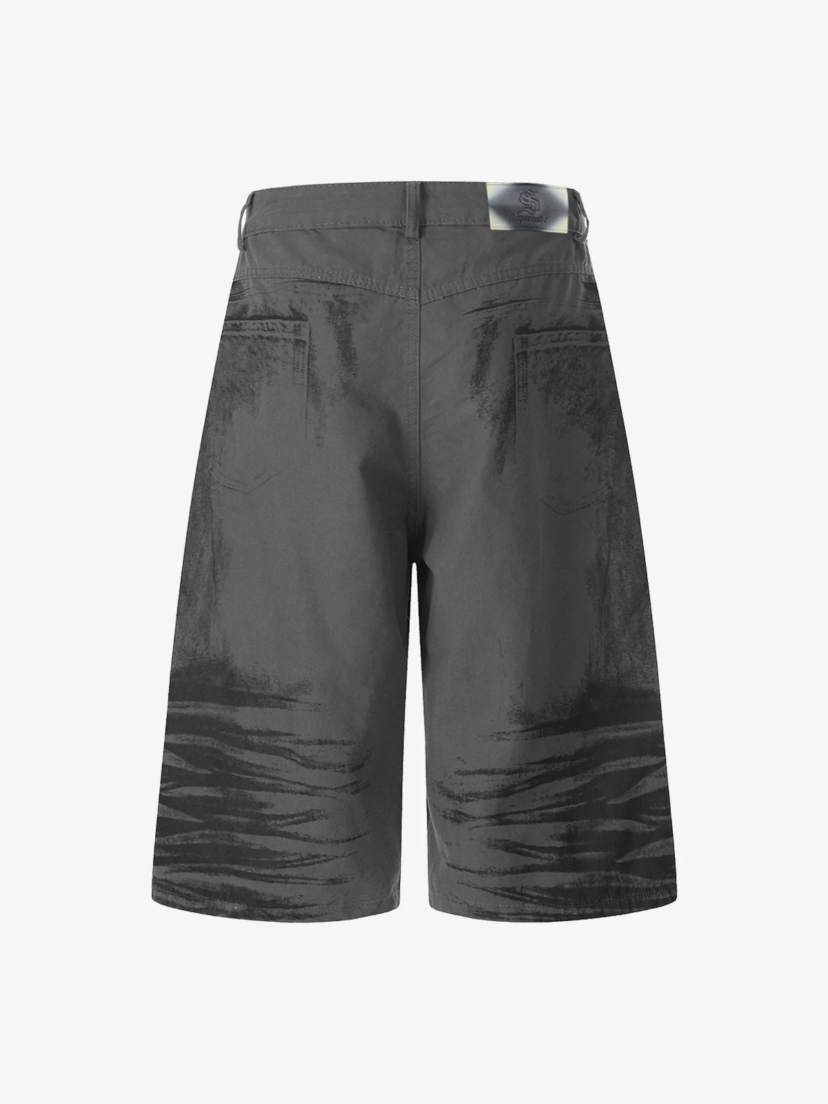 Airbrushed Gothic Wide-Leg Capri Jorts - Image 6