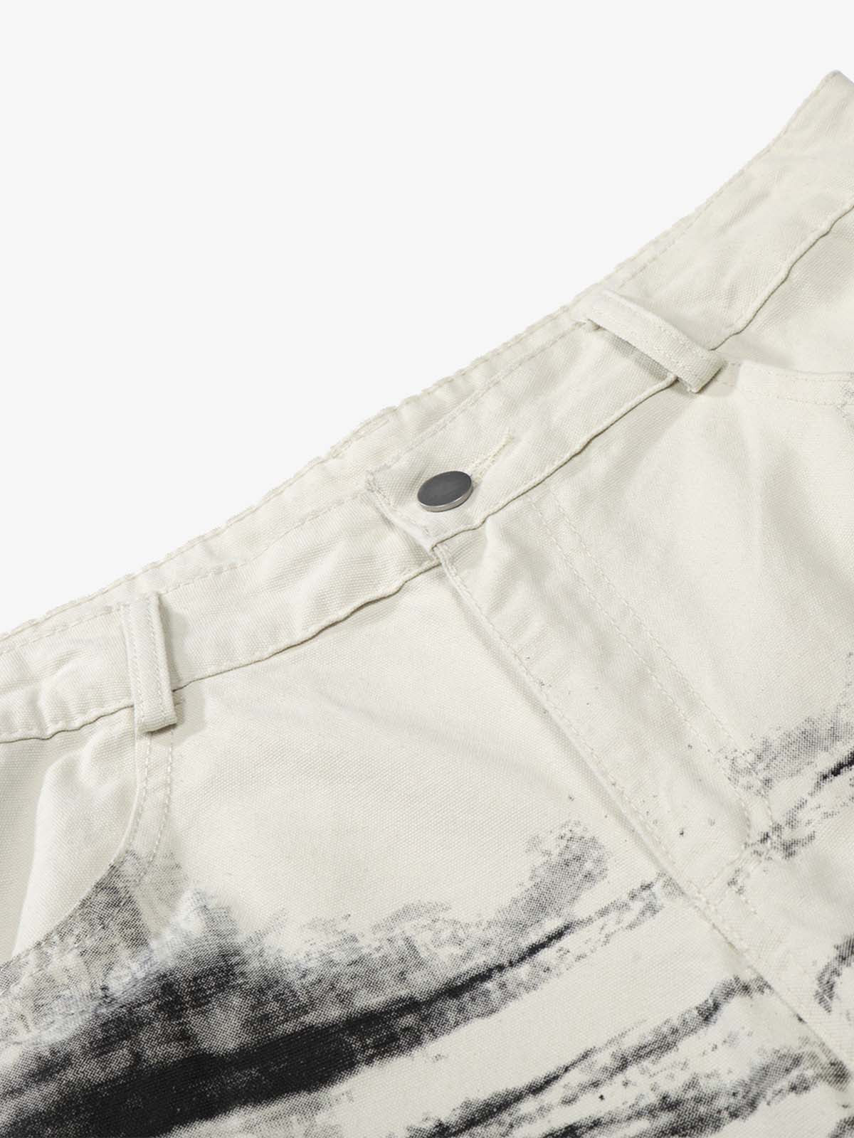 Airbrushed Gothic Wide-Leg Capri Jorts - Image 7