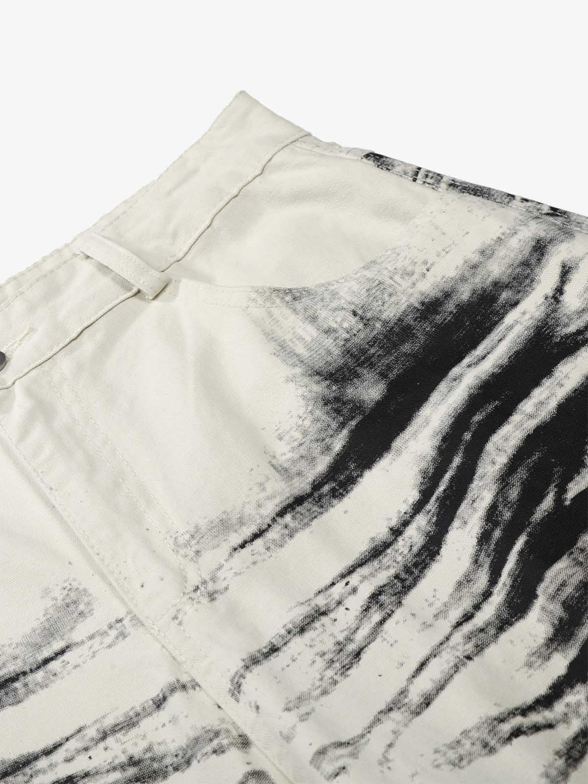 Airbrushed Gothic Wide-Leg Capri Jorts - Image 8
