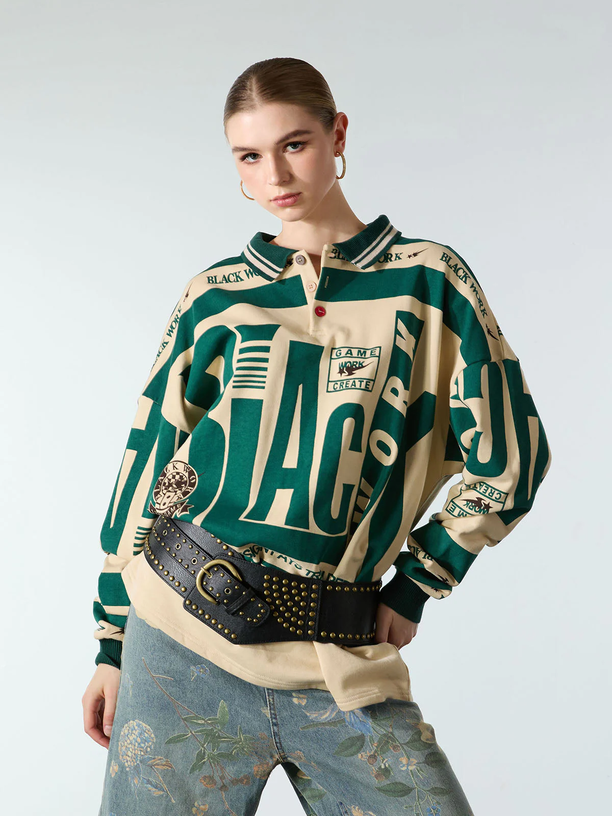 Retro Typography Polo Tee -1252 - Image 8