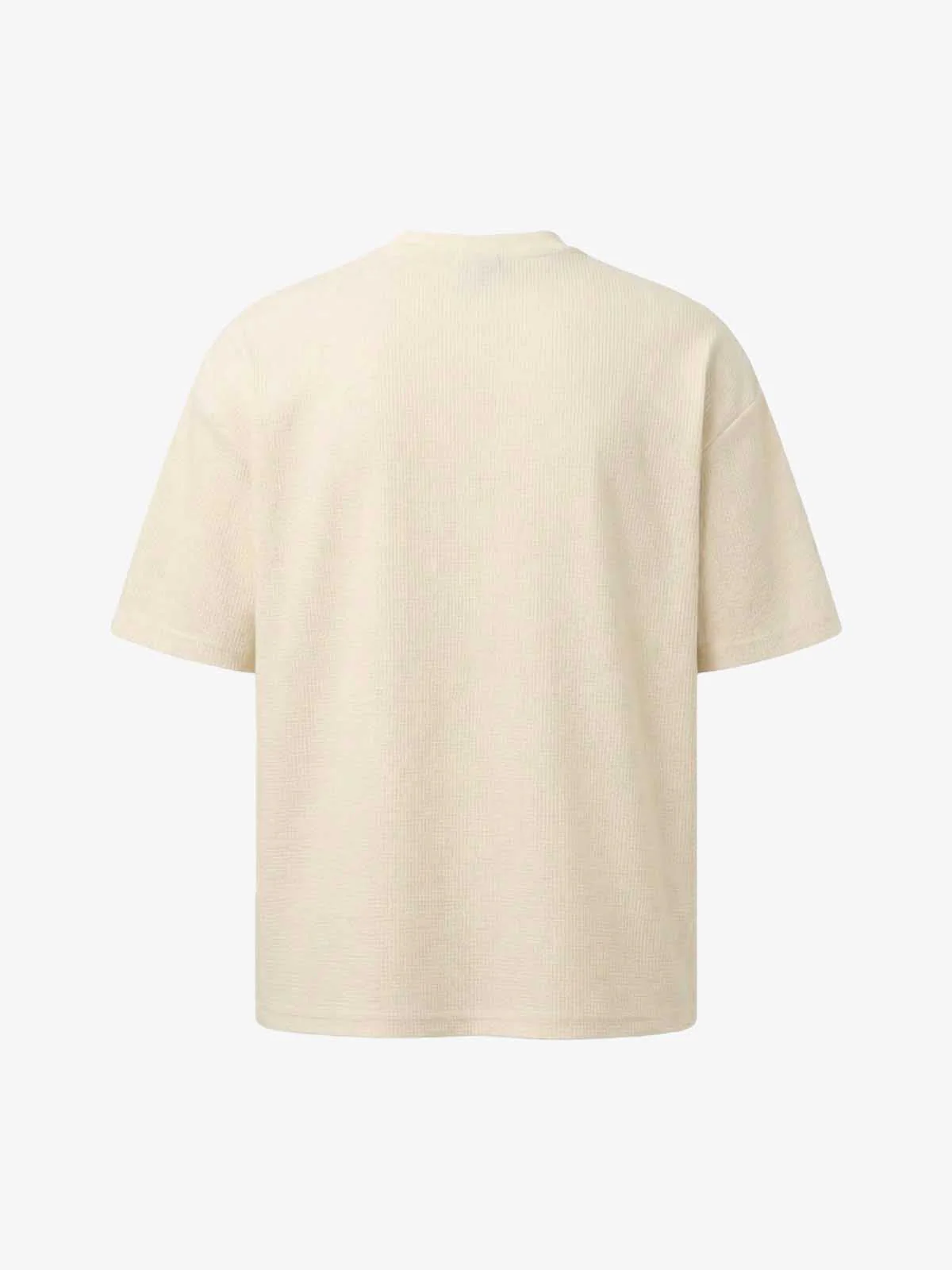 Asymmetric Skeleton Graphic Waffle T-Shirt - Image 2