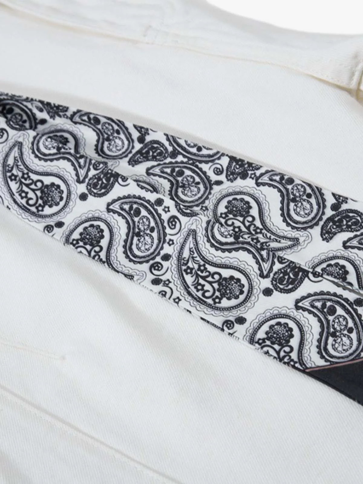 Bandana Accent Cream Flare Pants - Image 6