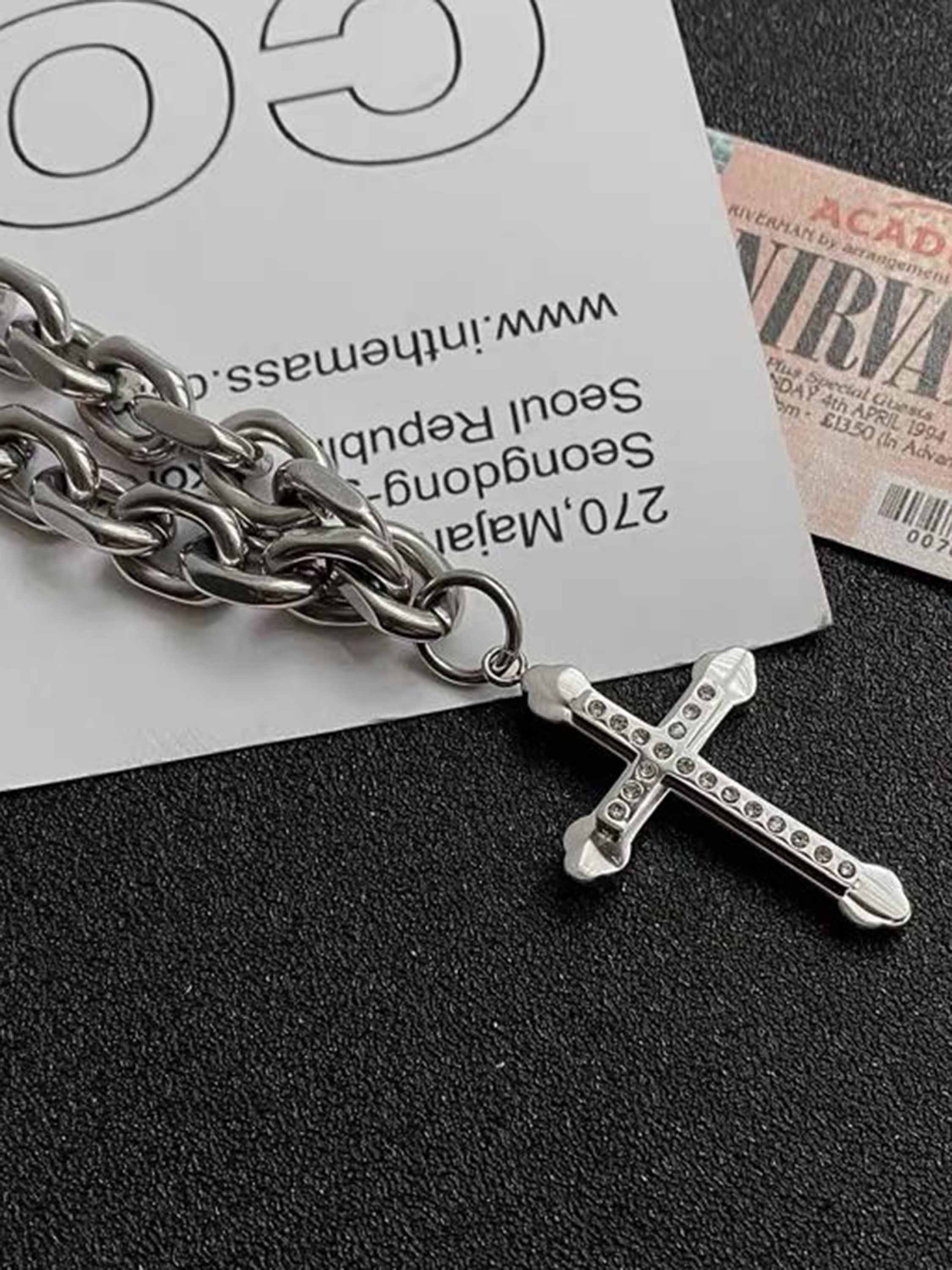 Thesupermade Black Cross Necklace -1131 - Image 4