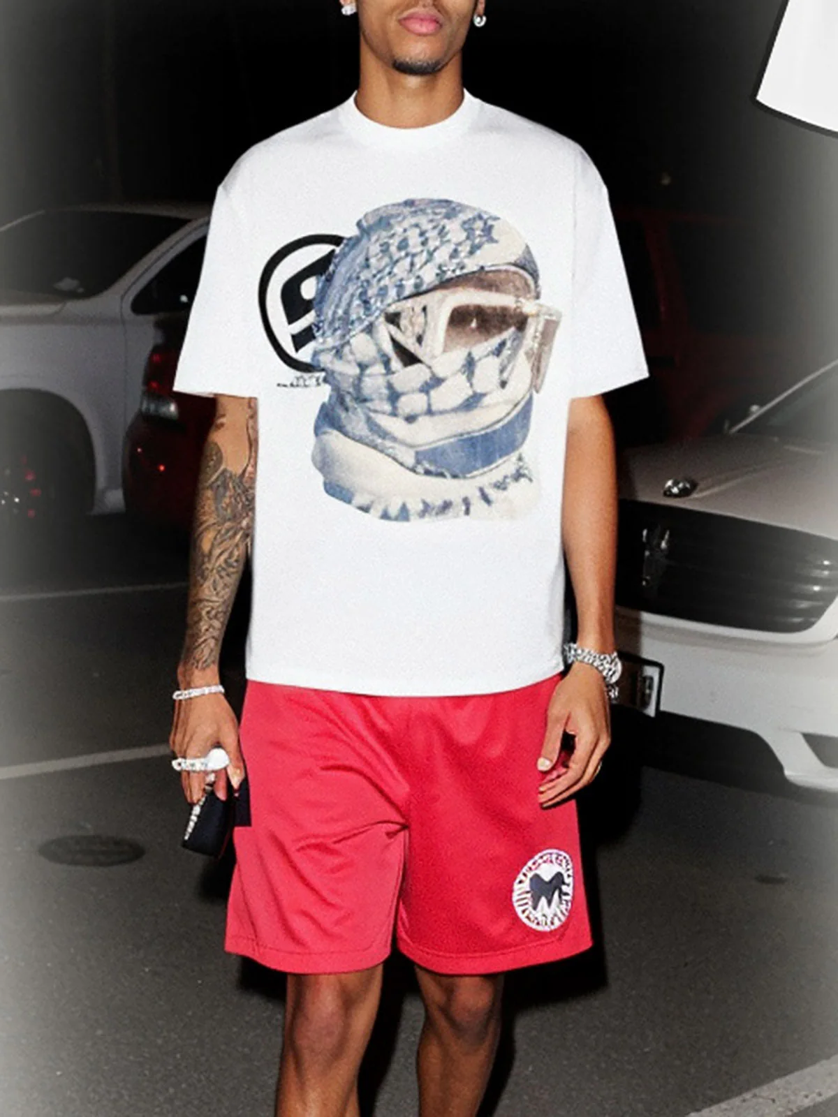 Masked Portrait Graphic T-Shirt - Image 2