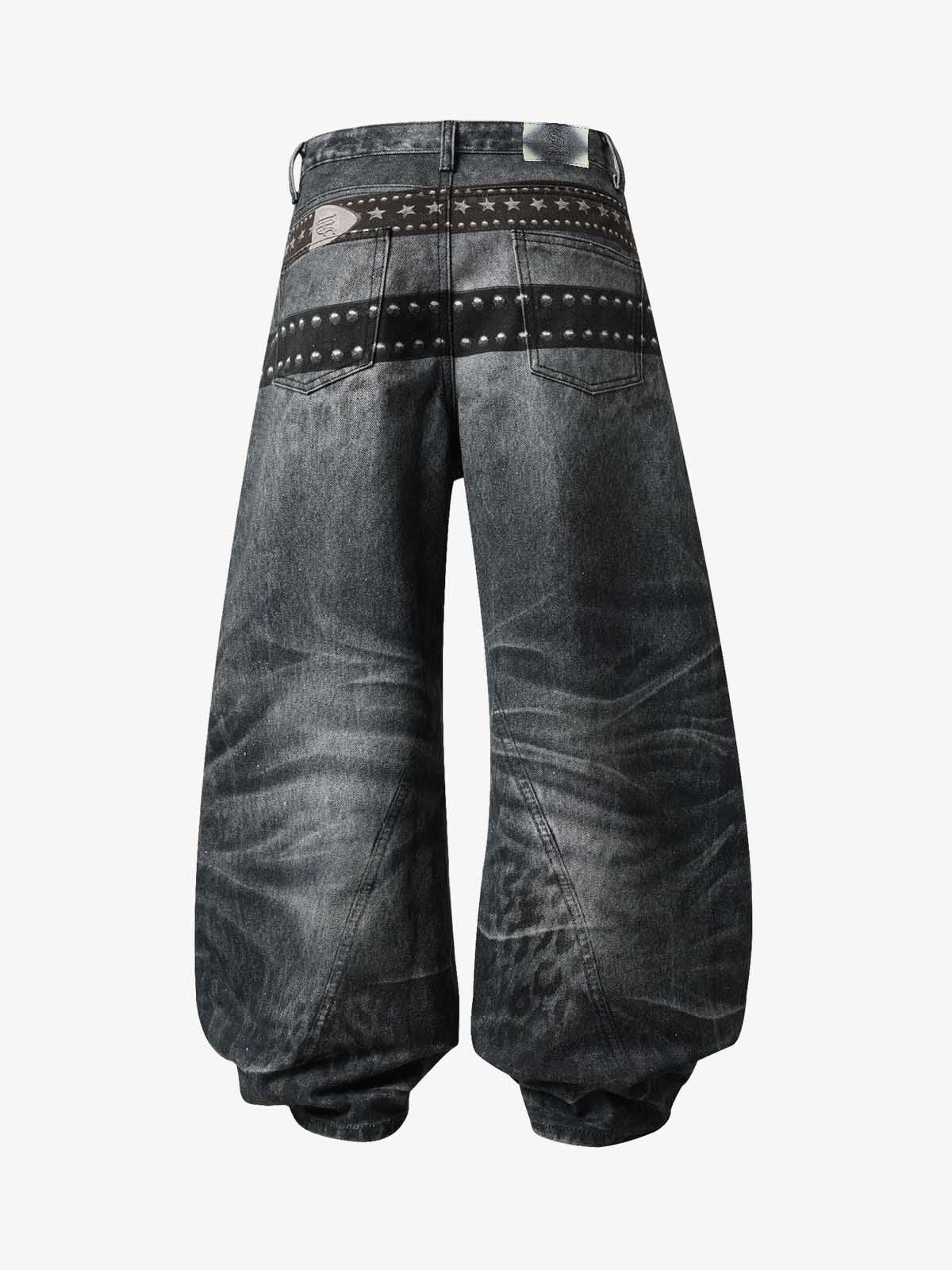 Butterfly Illusion Graphic Print Baggy Jeans - Image 6