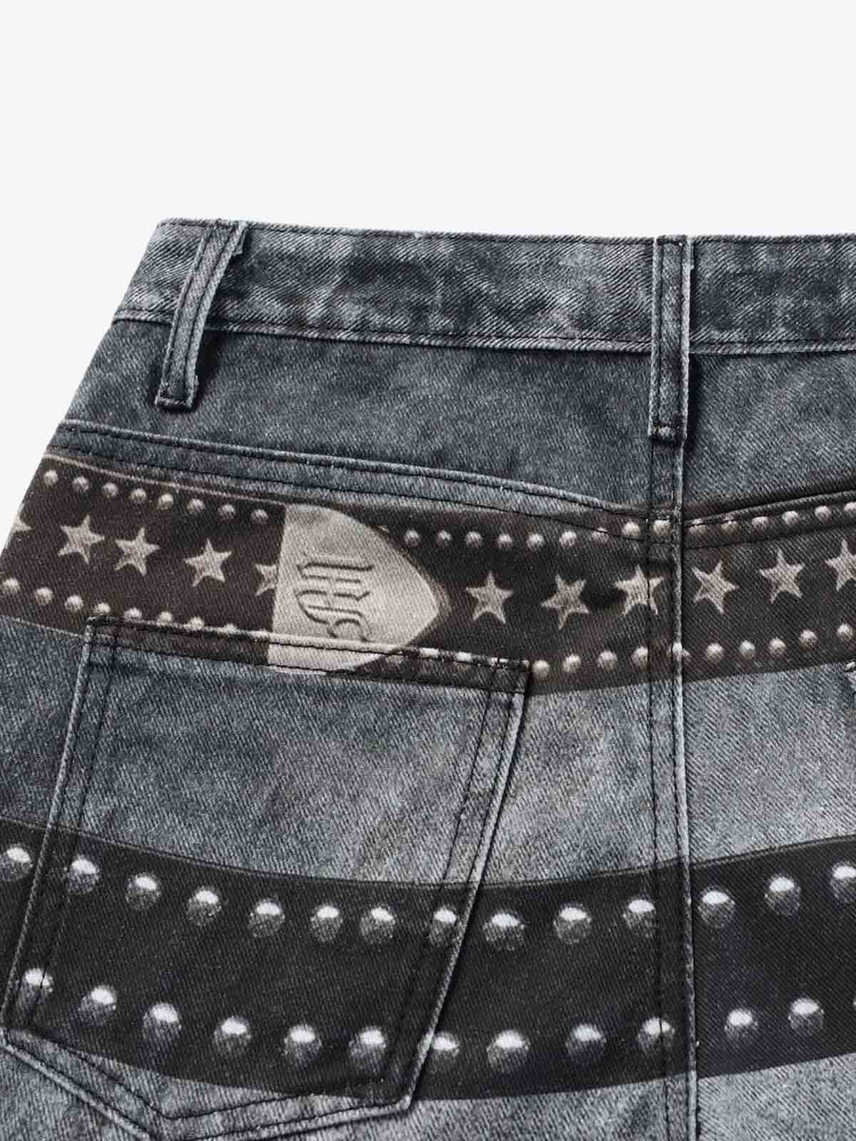 Butterfly Illusion Graphic Print Baggy Jeans - Image 8