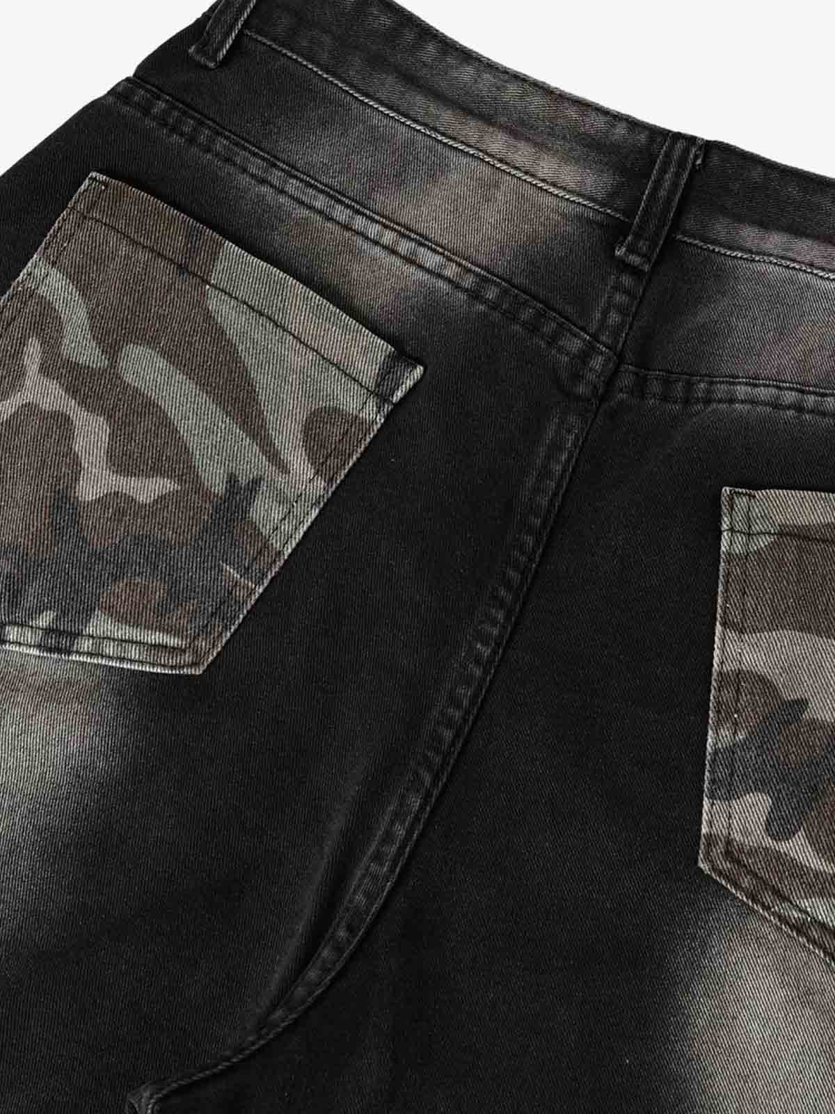 Butterfly Spray Graphic Camo Pocket Barrel Jeans - Image 6