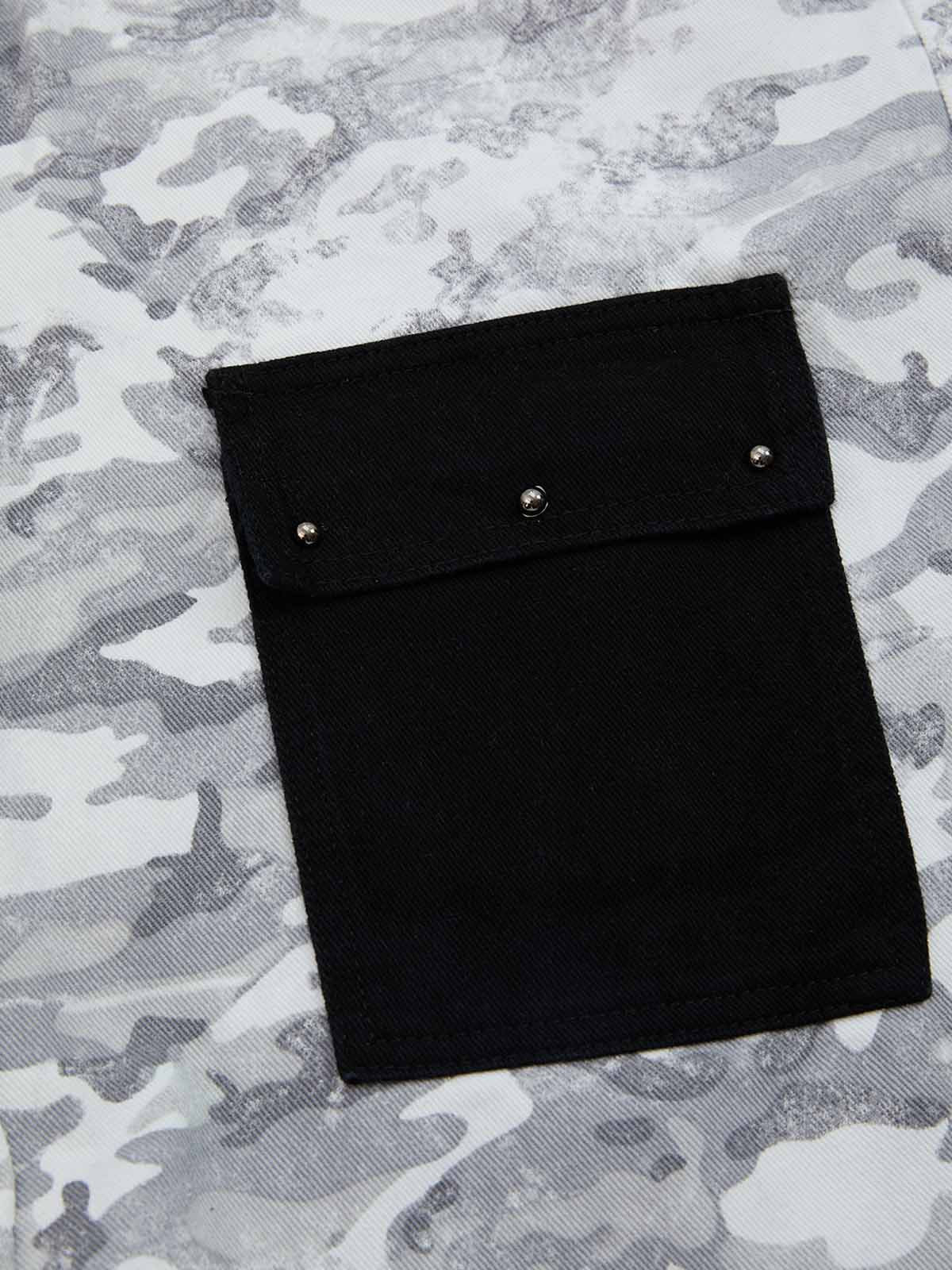 Camo Embroidered Double Waist Lace-Up Wide Leg Cargo Pants - 2599 - Image 8