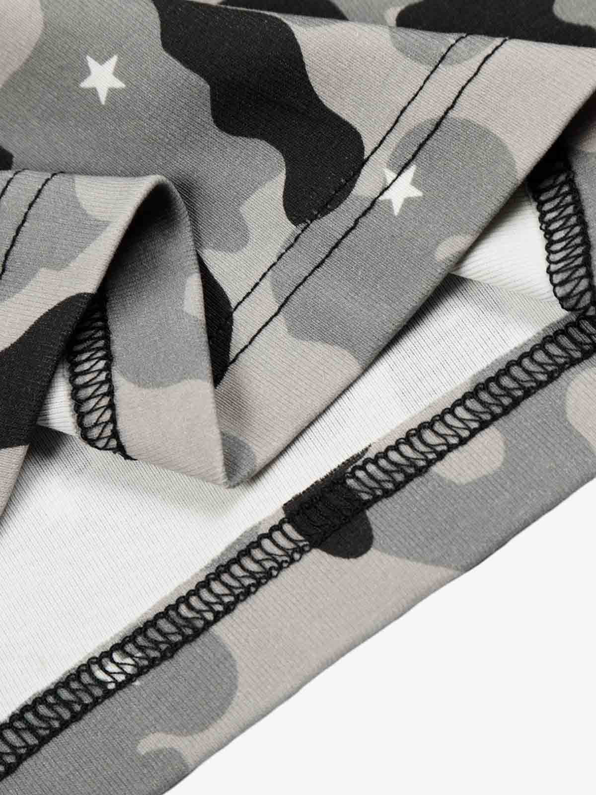 Camo Half Zip Hooded Mid Sleeve T-Shirt - Image 8