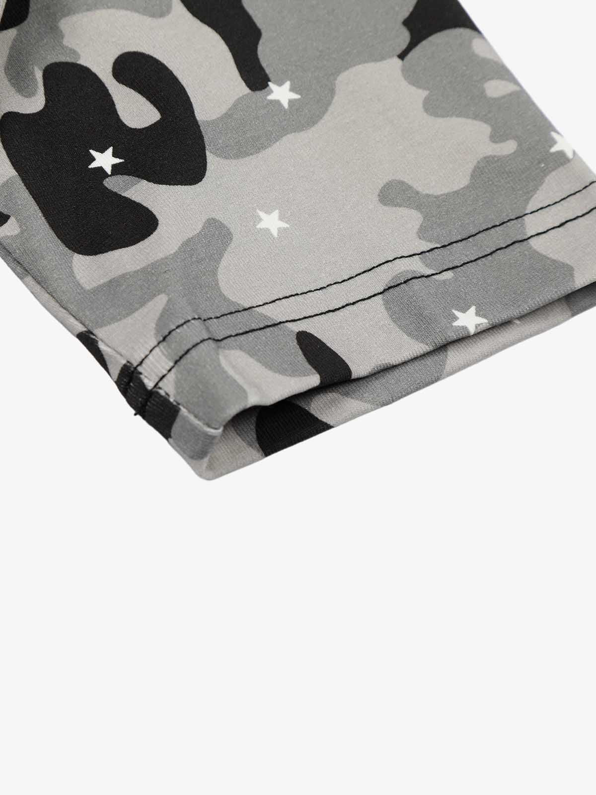 Camo Half Zip Hooded Mid Sleeve T-Shirt - Image 9