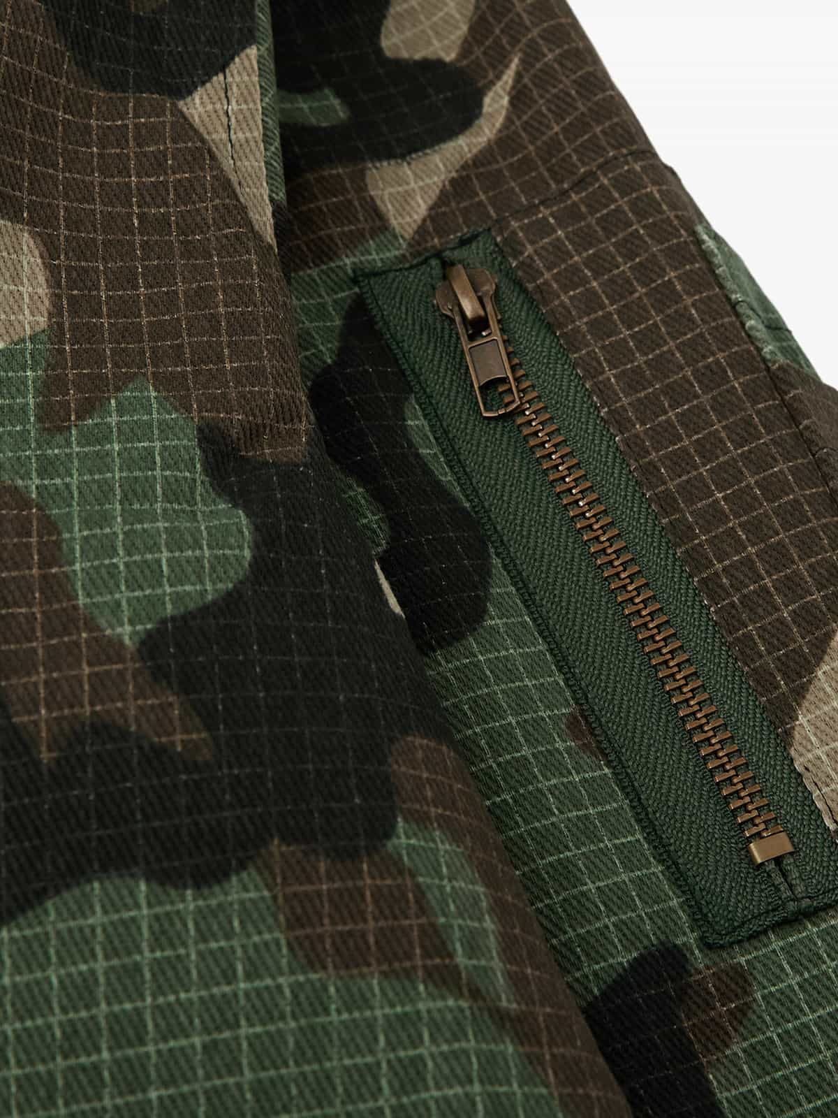 Camouflage Fur Collar Reversible Cotton Jacket - 2499 - Image 12