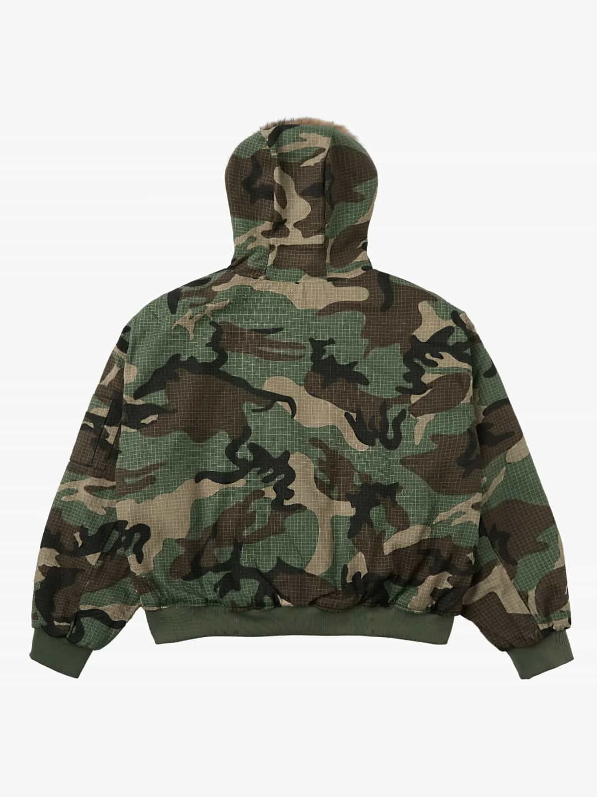 Camouflage Fur Collar Reversible Cotton Jacket - 2499 - Image 8