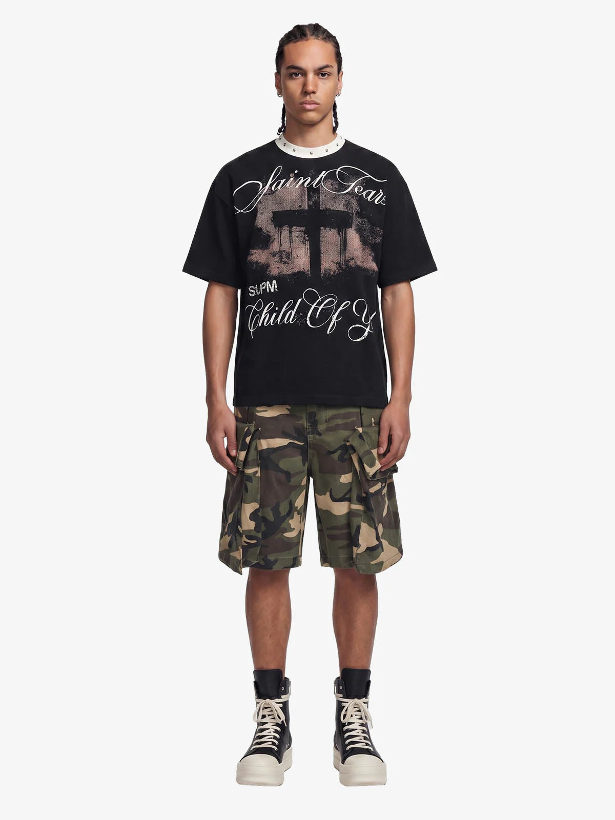 Camouflage Cotton Cargo Multi Pocket Jorts - Image 3