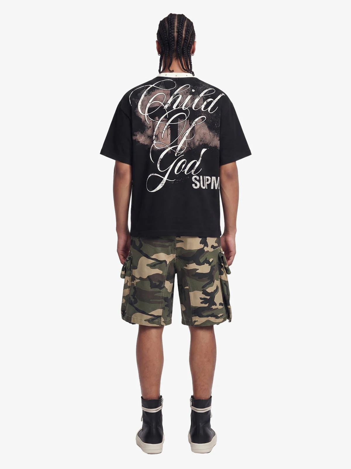 Camouflage Cotton Cargo Multi Pocket Jorts - Image 4