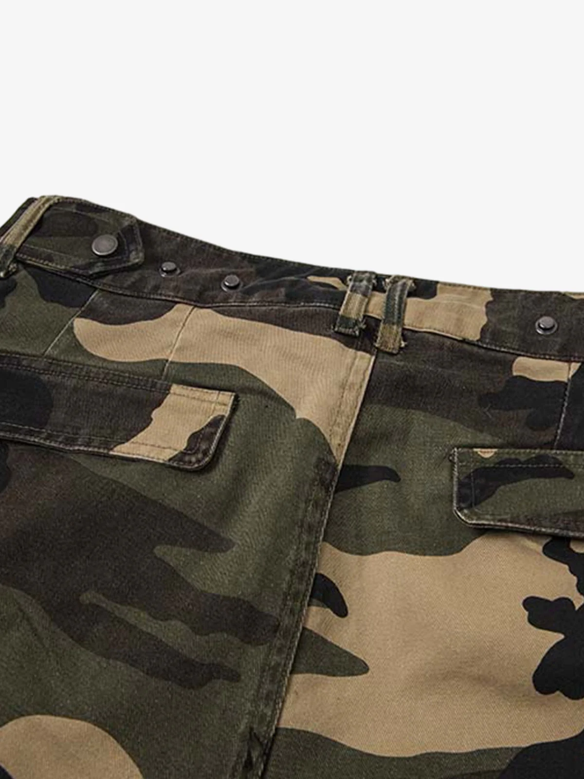 Camouflage Cotton Cargo Multi Pocket Jorts - Image 7