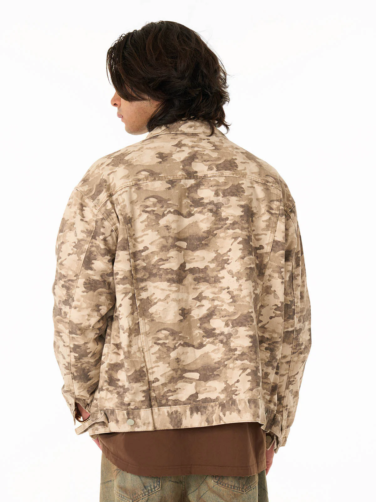 Camouflage Multi-Pocket Work Denim Jacket - Image 4