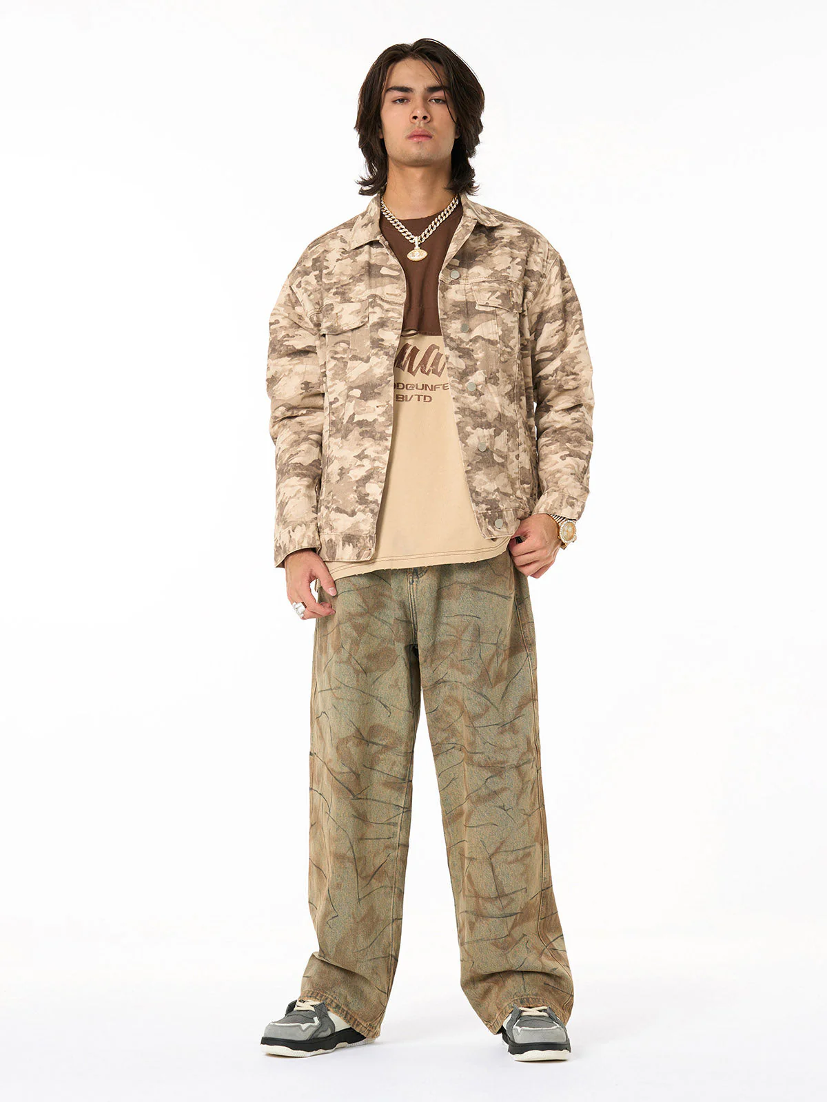 Camouflage Multi-Pocket Work Denim Jacket - Image 5