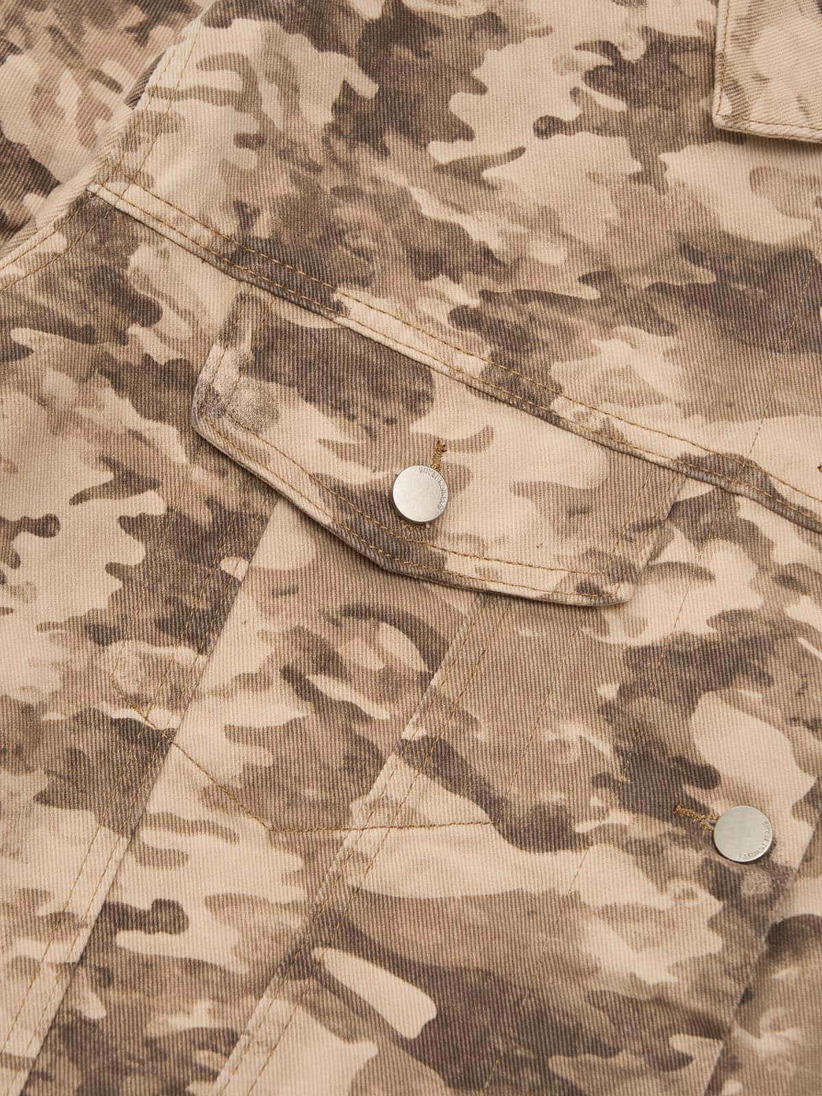 Camouflage Multi-Pocket Work Denim Jacket - Image 8