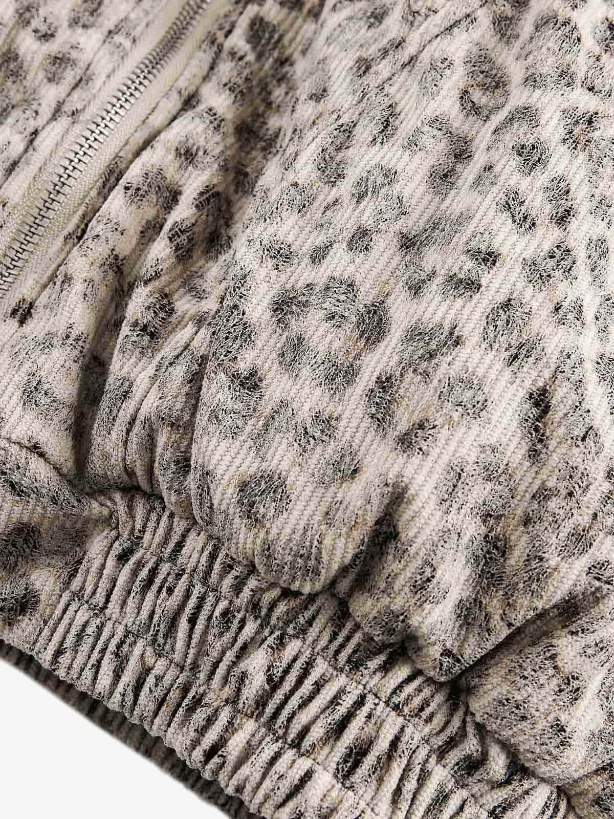 Cotton Cheetah Print Mink Fur Hooded Jacket - 2270 - Image 15