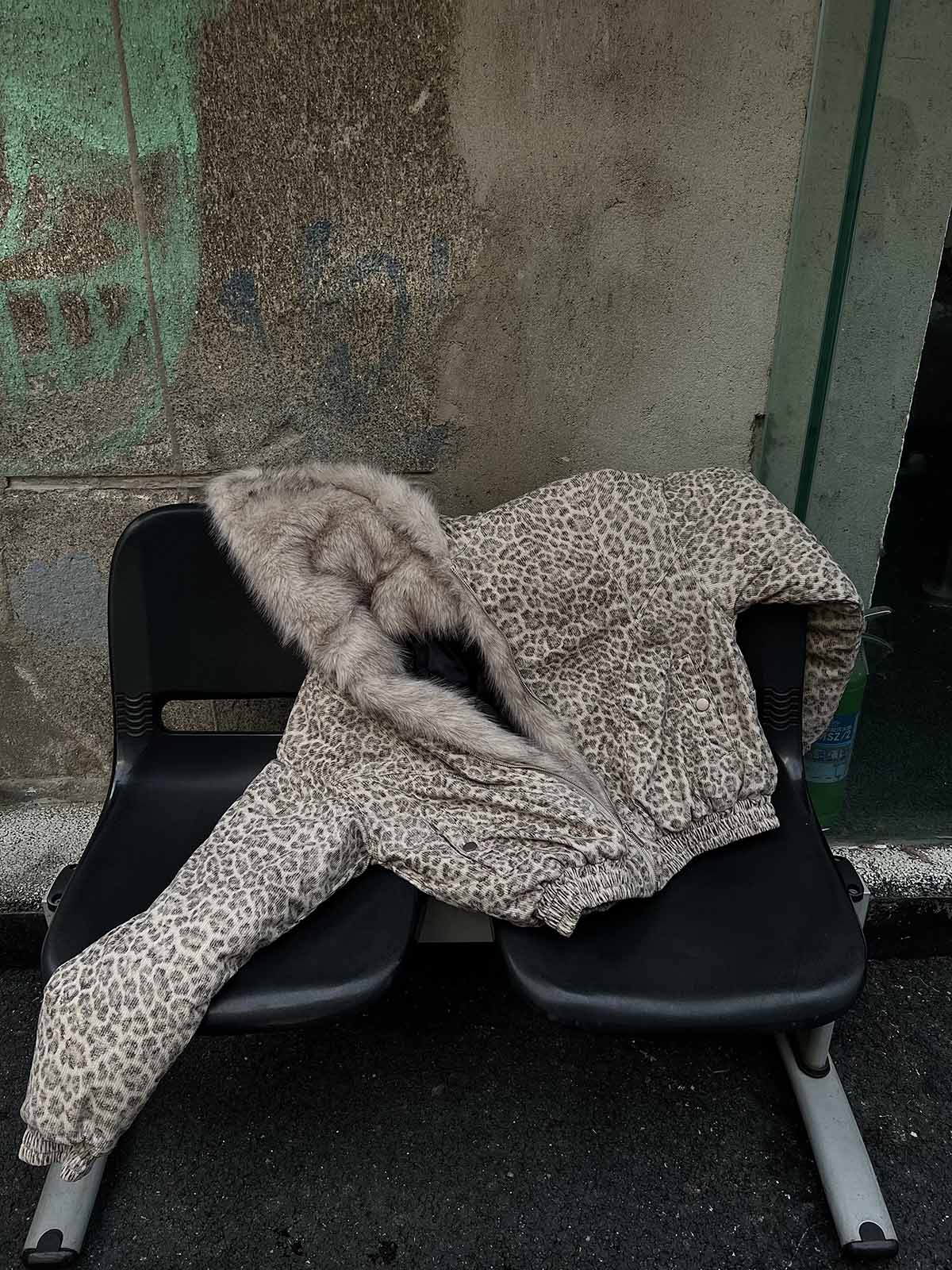 Cotton Cheetah Print Mink Fur Hooded Jacket - 2270 - Image 9