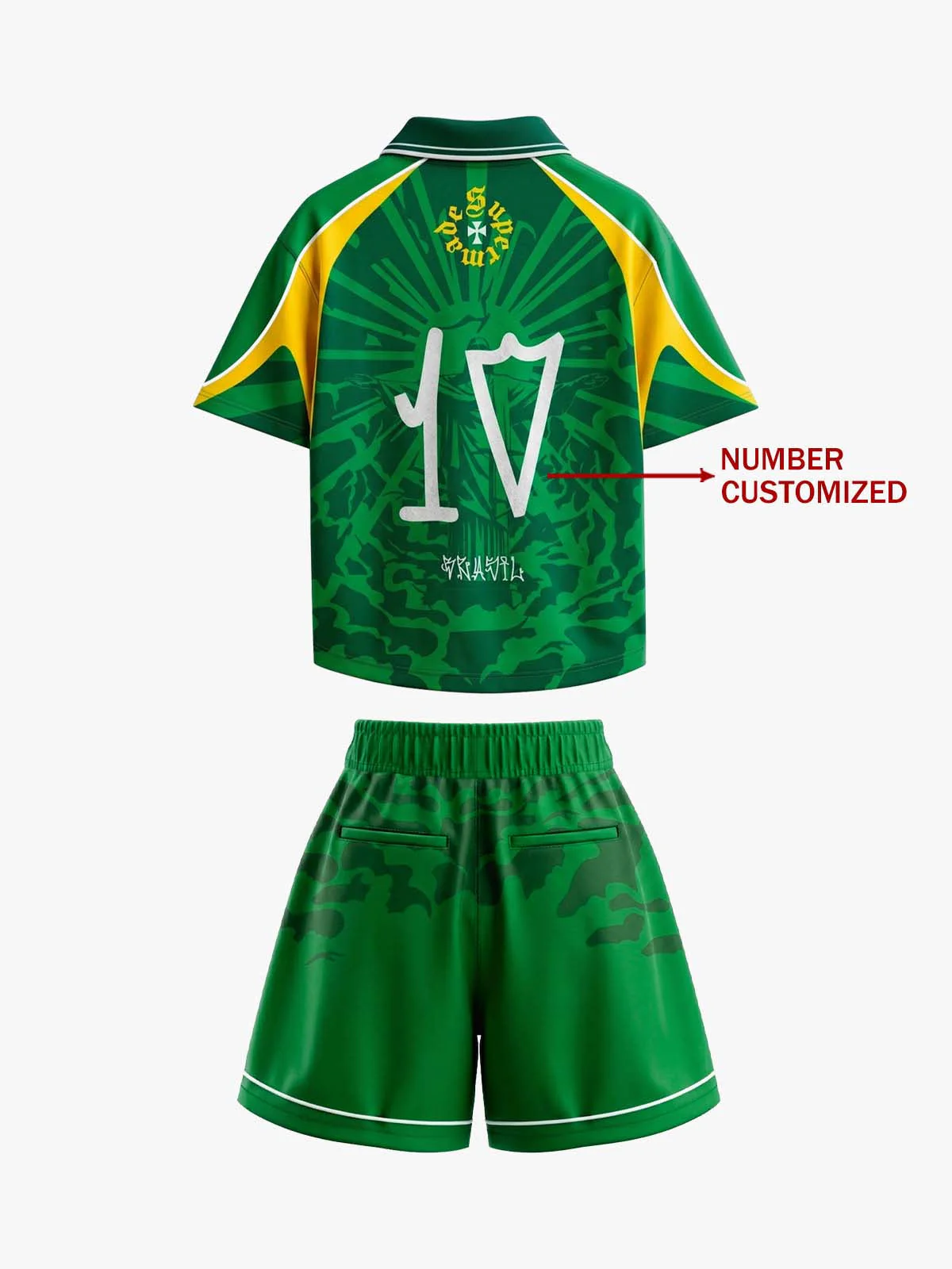 Classic Brazil "Savior" Color-Block Custom Jersey Set - 2622 - Image 8