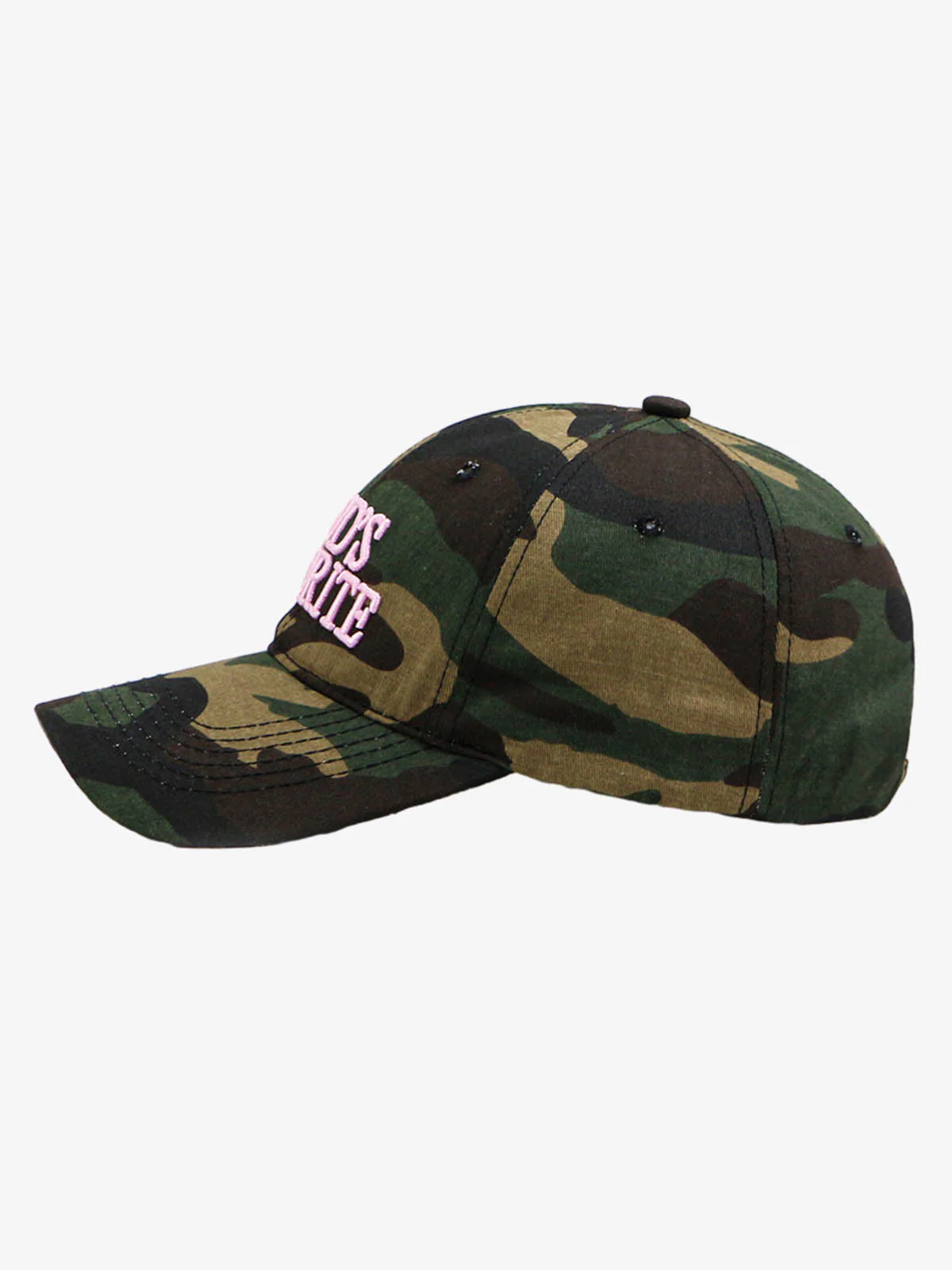 Classic Camo “God’s Favorite” Embroidery Curved Brim Baseball Cap - Image 4