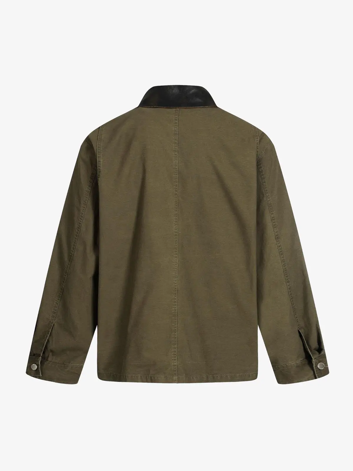 Clean Cut Leather Contrast Collar Pocket Jacket - Image 4