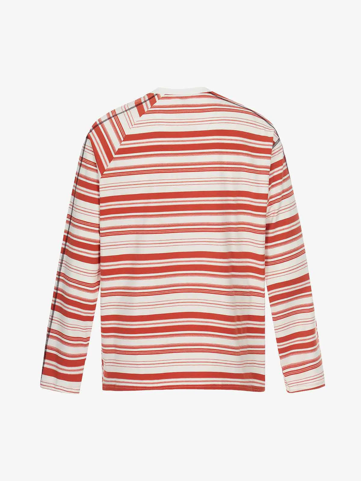 Color Block Striped Embroidered Long Sleeve T-Shirt - Image 5