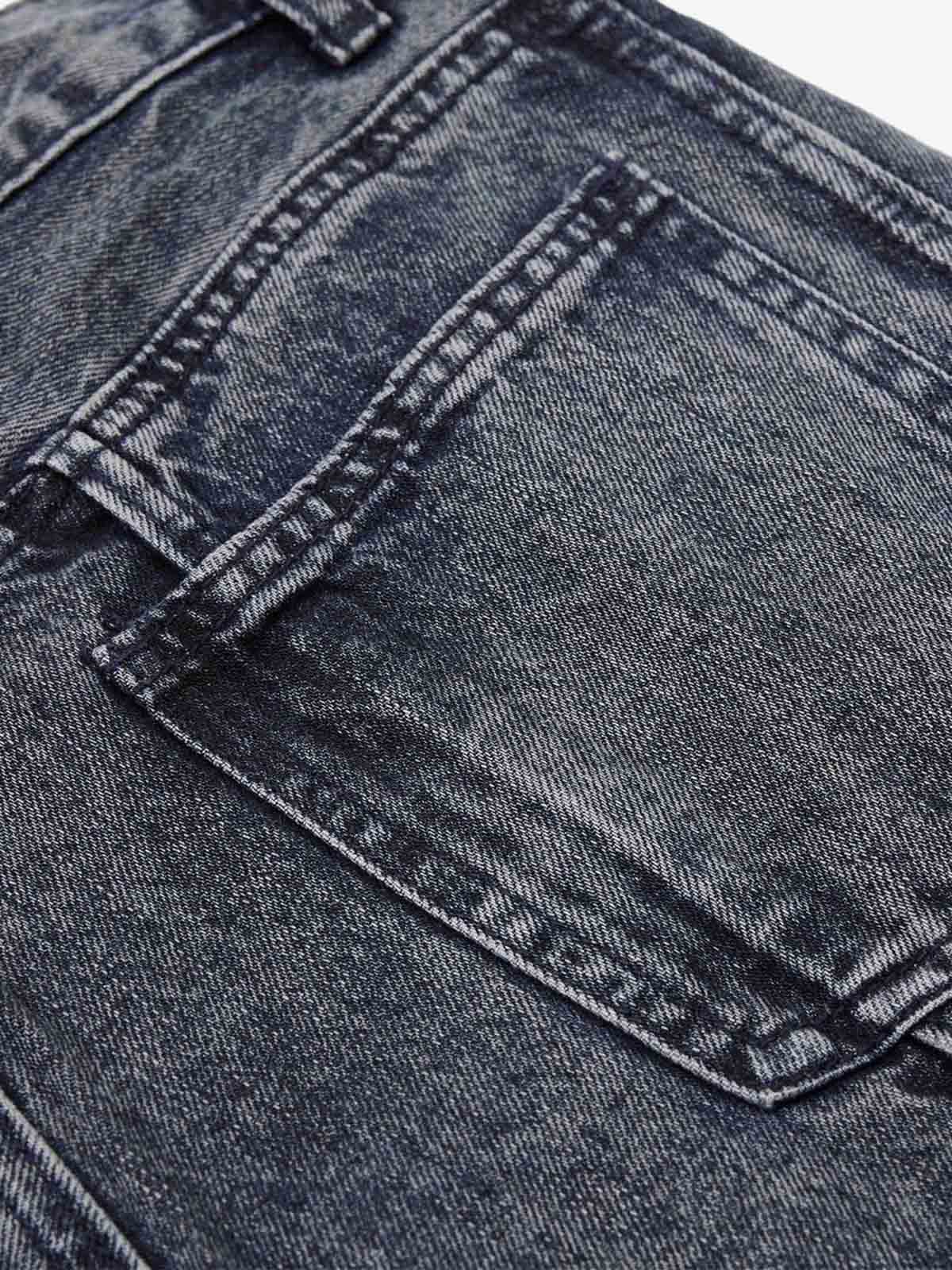 Washed Geometric Panel Barrel Jeans - Image 9