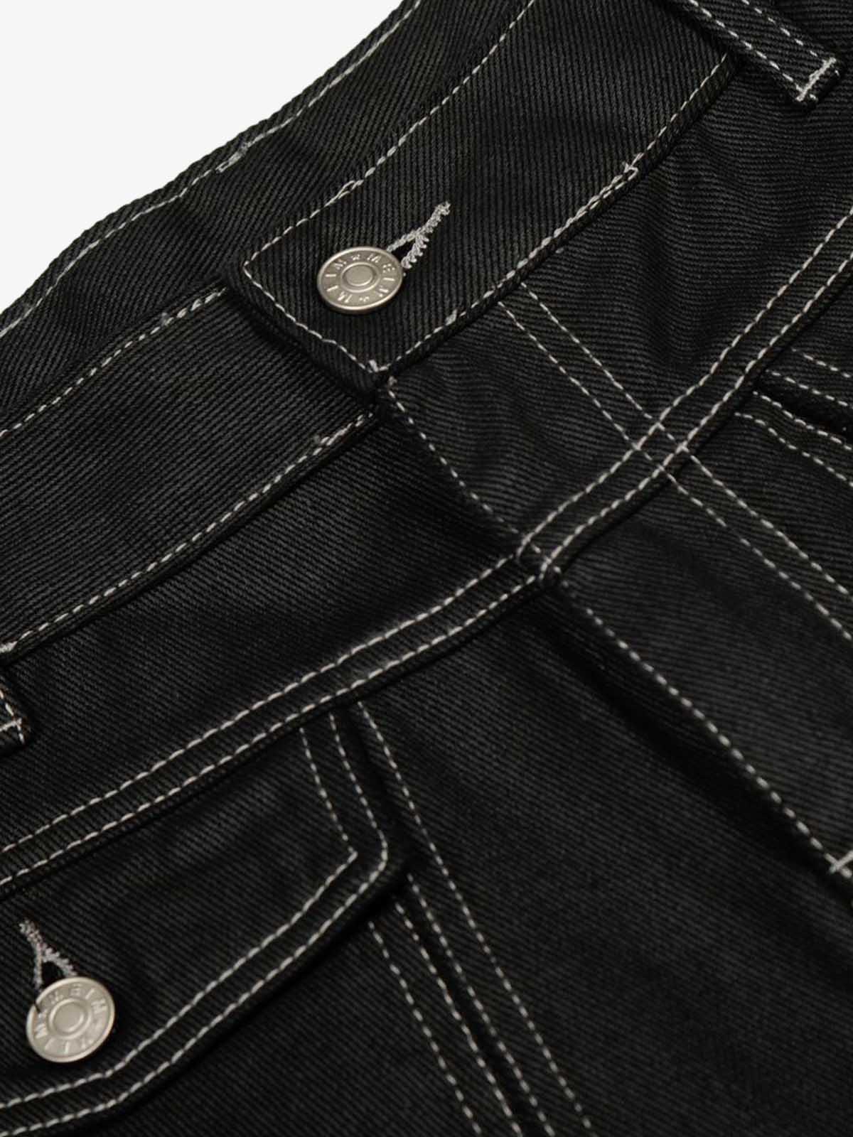 Contrast Stitch High-Waist Wide-Leg Barrel Jeans - Image 7