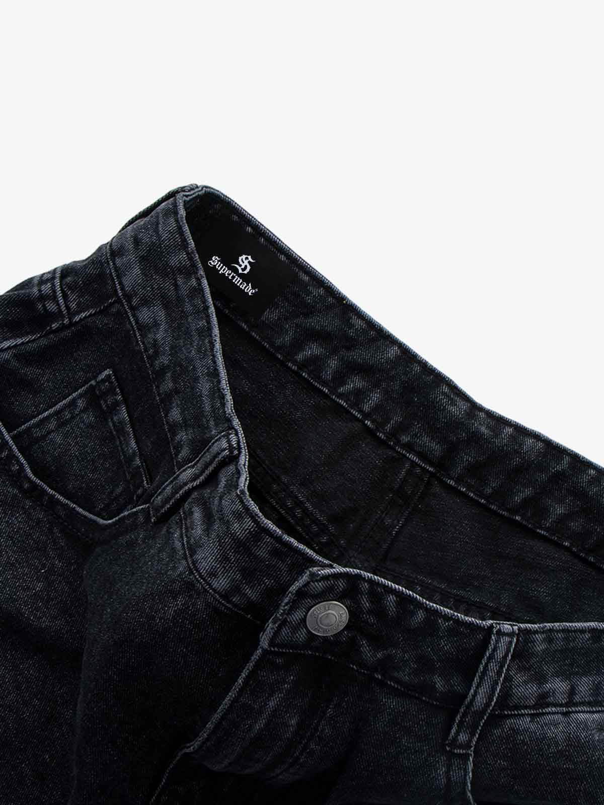 Contrast Stripe Panel Barrel Denim Jeans - 2607 - Image 7