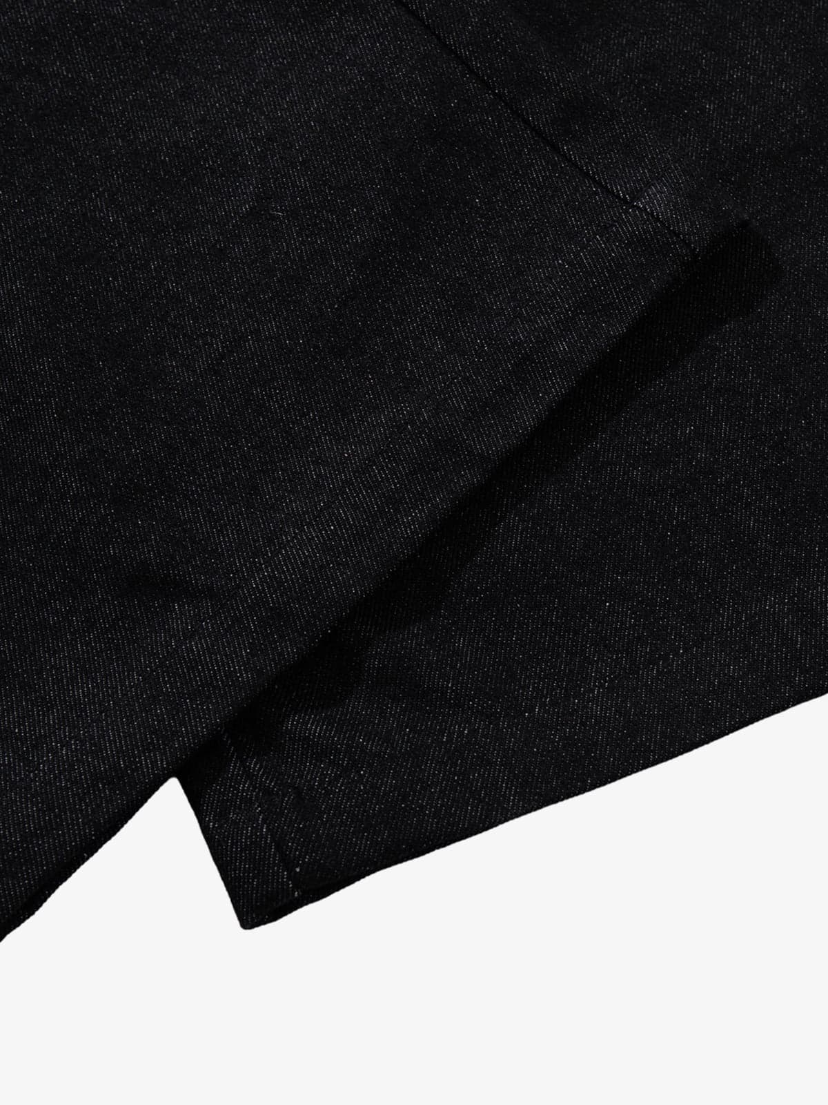 Croc Embossed Pocket Rivet Wide Leg Denim Jeans - Image 7