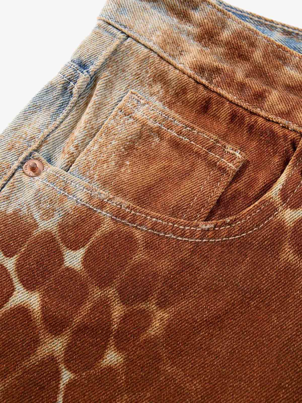 Croc Texture Washed Wide Leg Jeans - Image 10