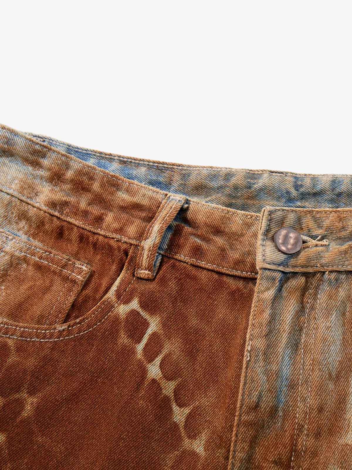 Croc Texture Washed Wide Leg Jeans - Image 8