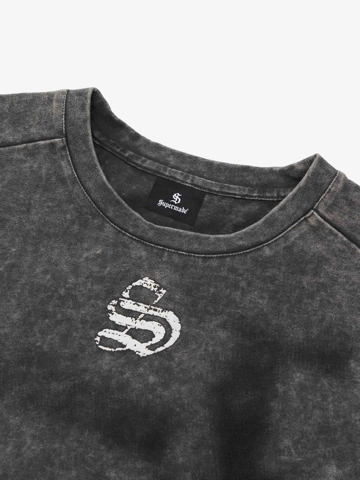 Cross-Print Distressed Washed Vest - Image 17
