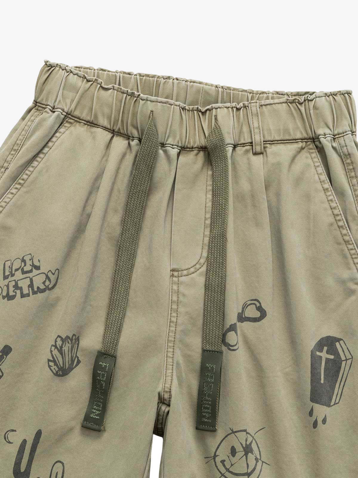 Graphic Print Drawstring Shorts - Image 8