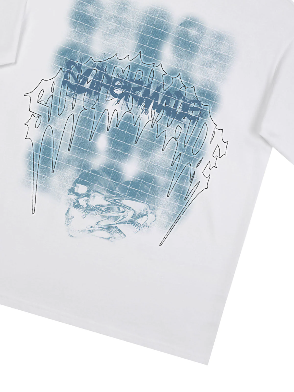 Dark Grid Skull Graphic T-Shirt - Image 10