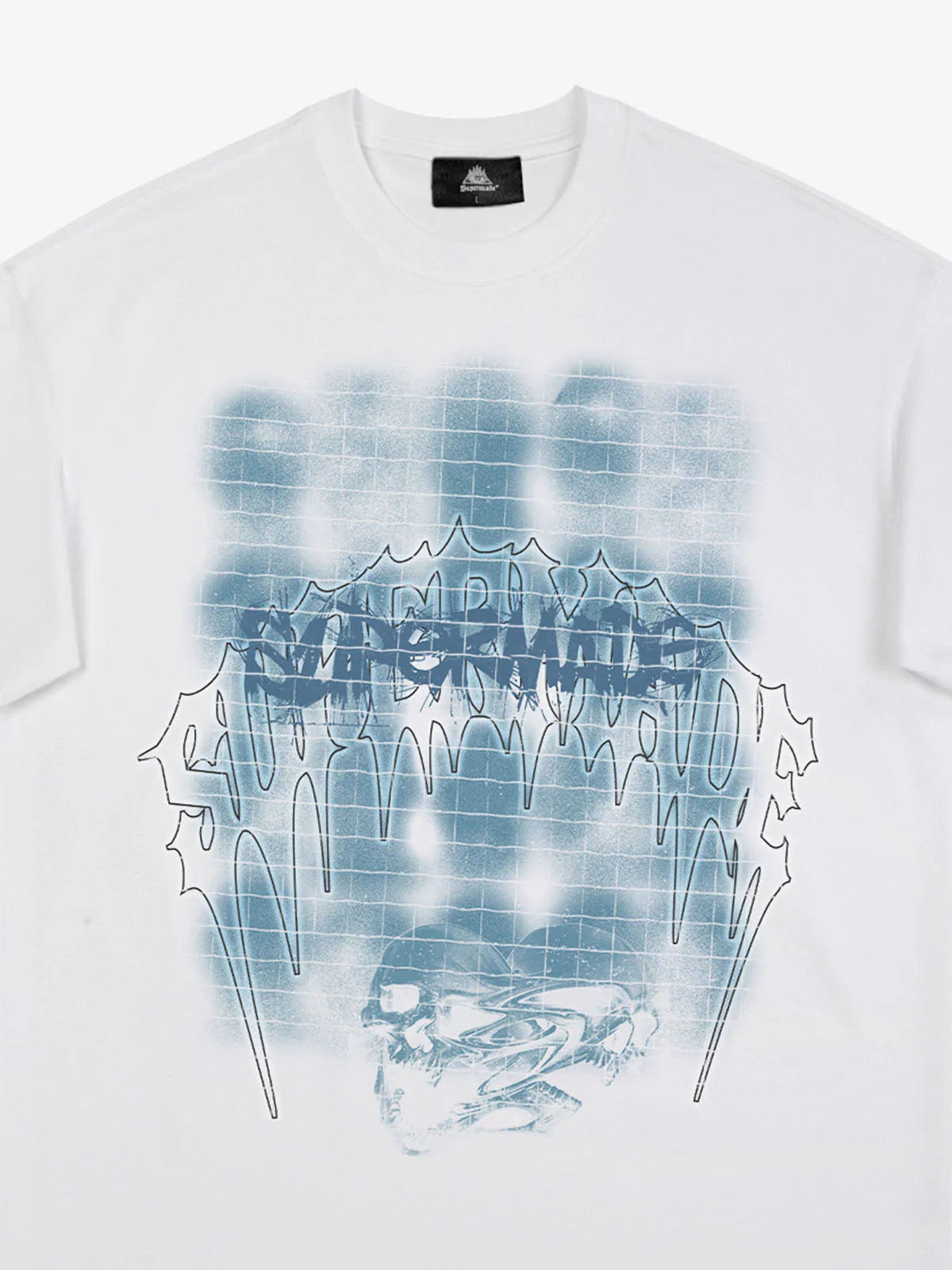 Dark Grid Skull Graphic T-Shirt - Image 11