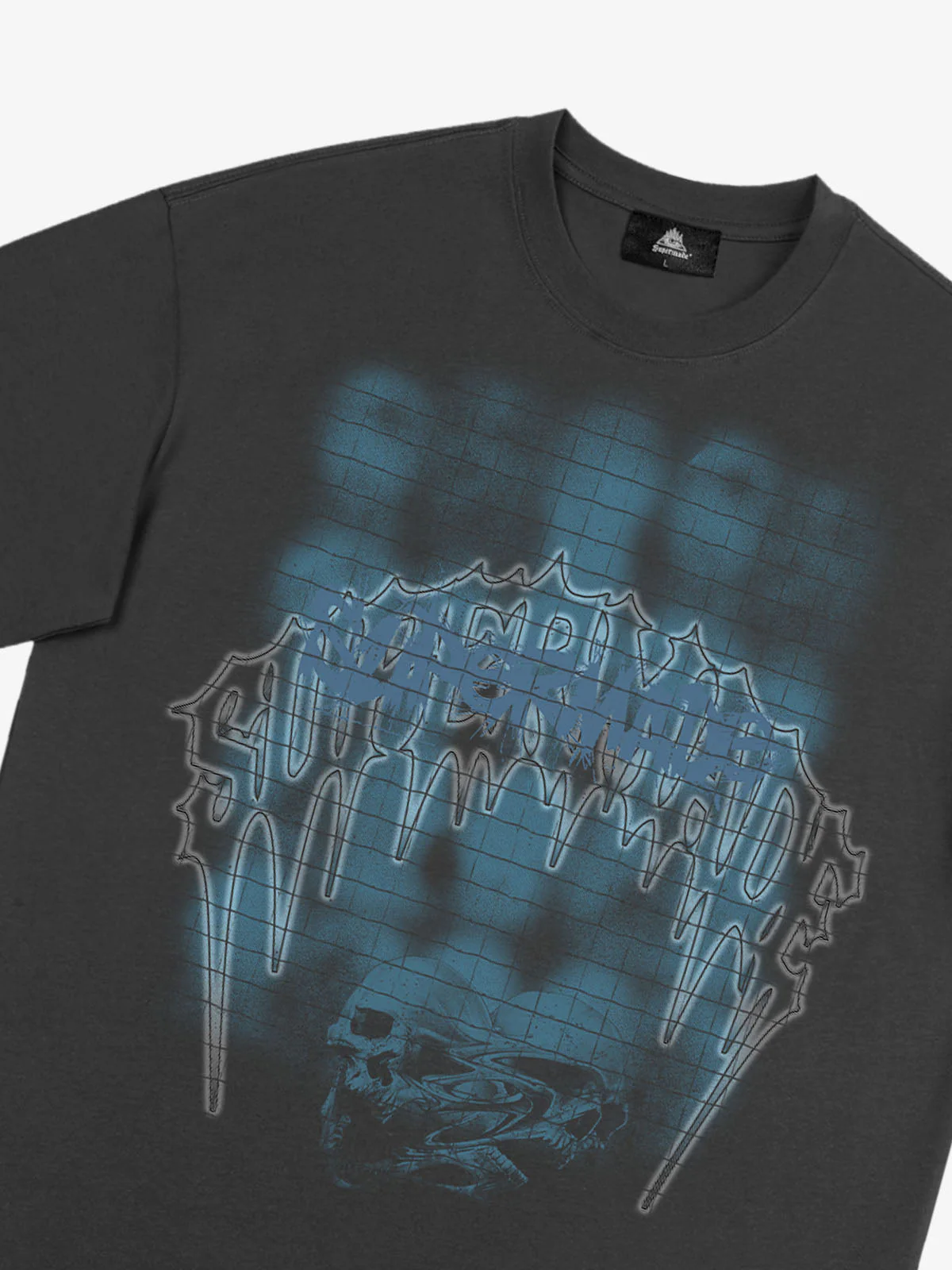 Dark Grid Skull Graphic T-Shirt - Image 13
