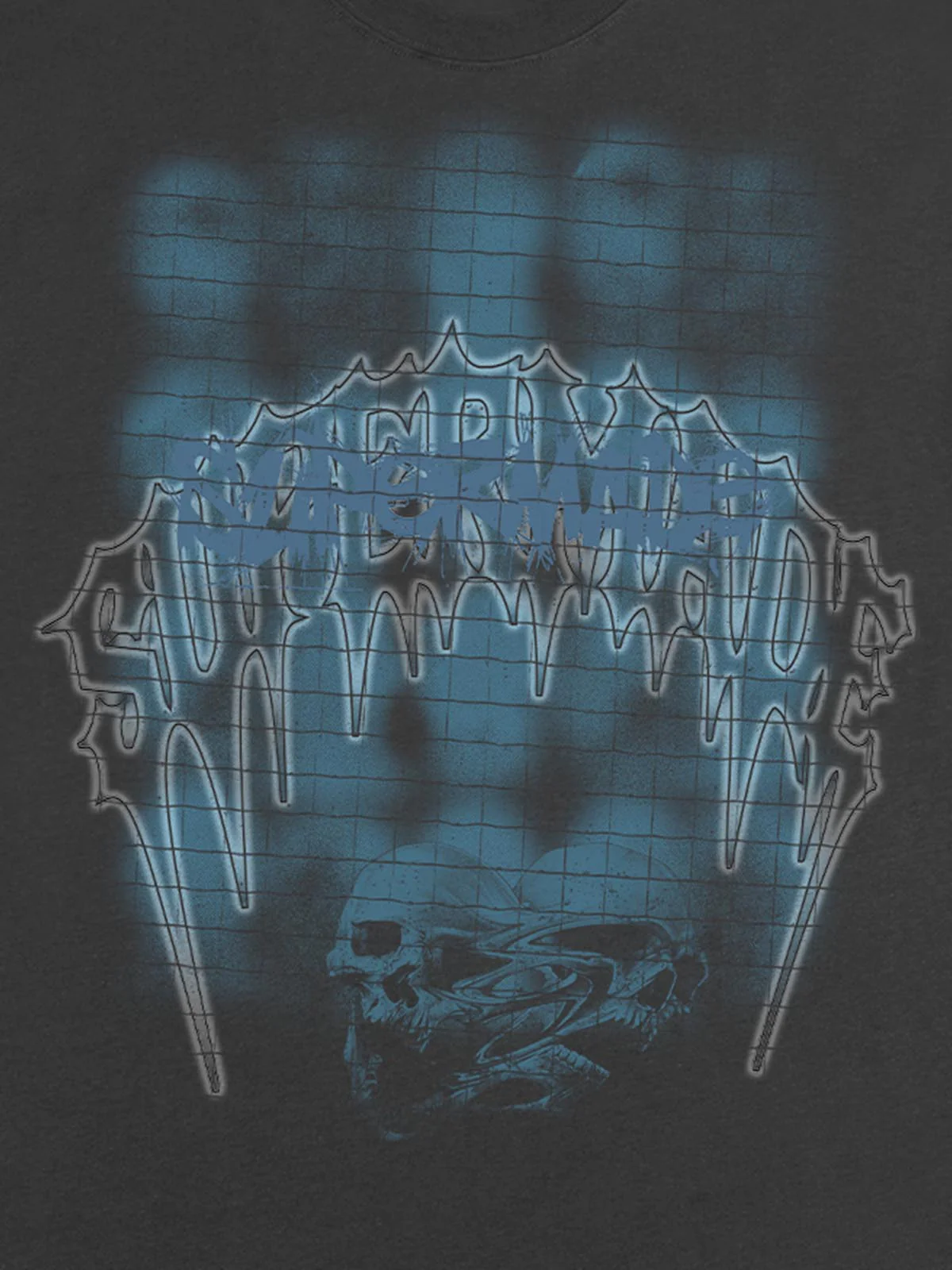 Dark Grid Skull Graphic T-Shirt - Image 16