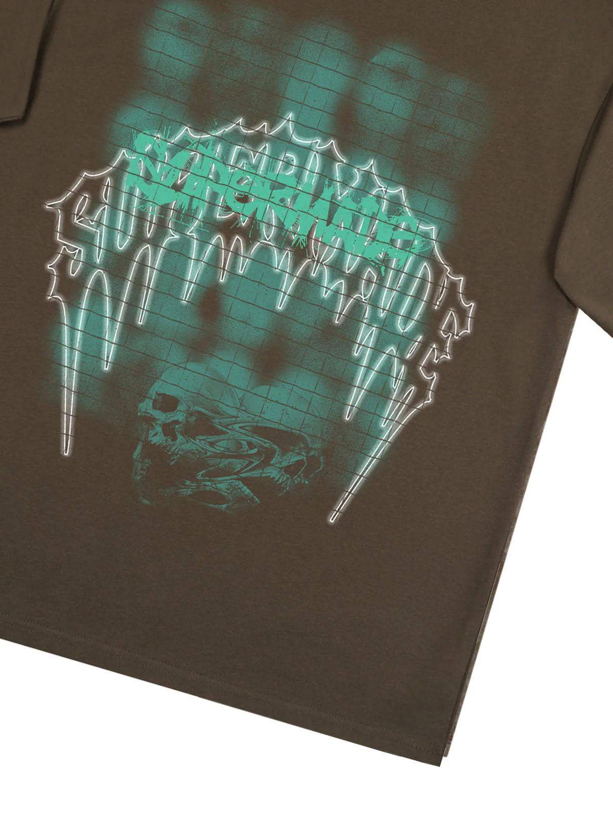 Dark Grid Skull Graphic T-Shirt - Image 17