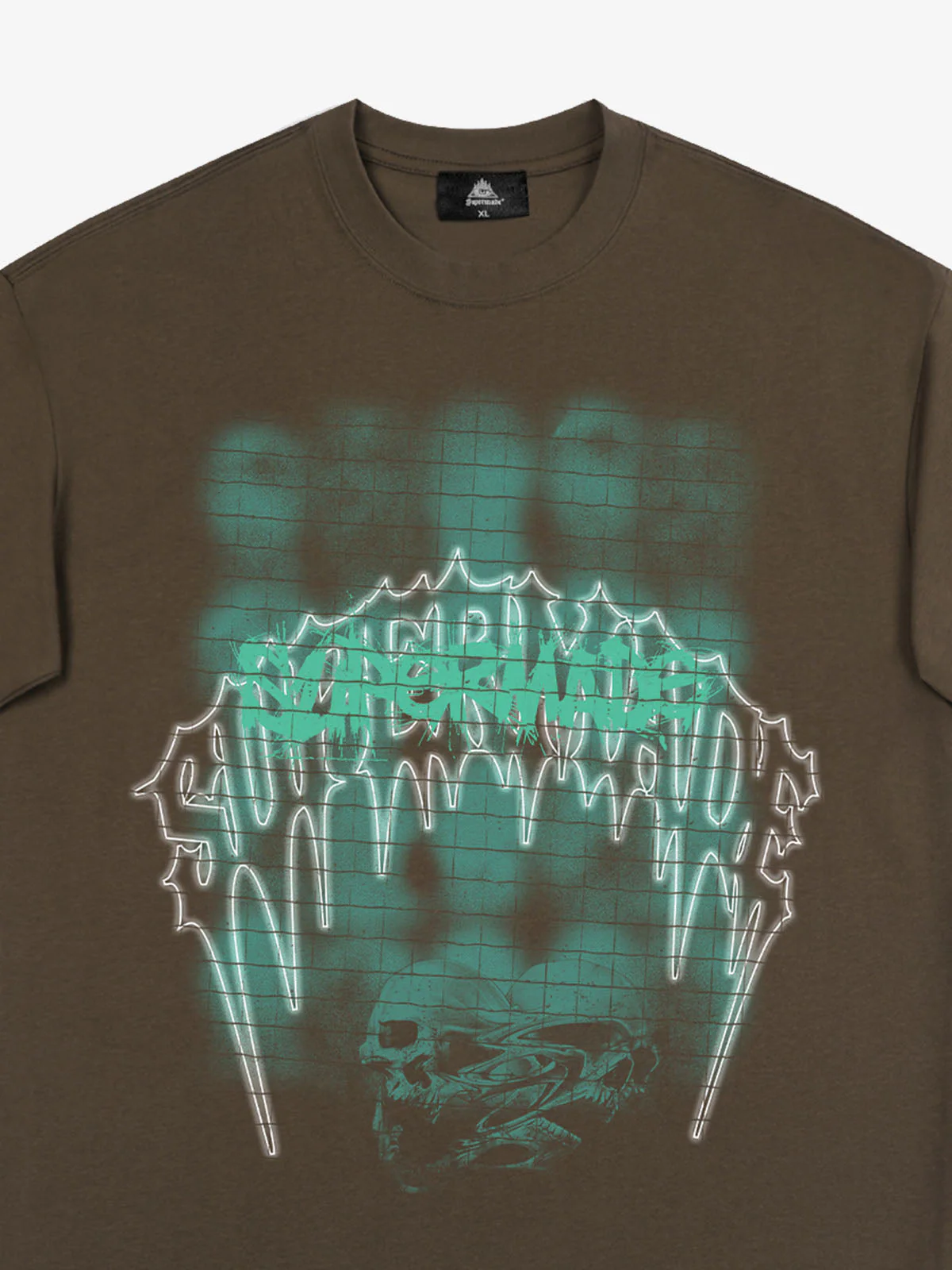 Dark Grid Skull Graphic T-Shirt - Image 18
