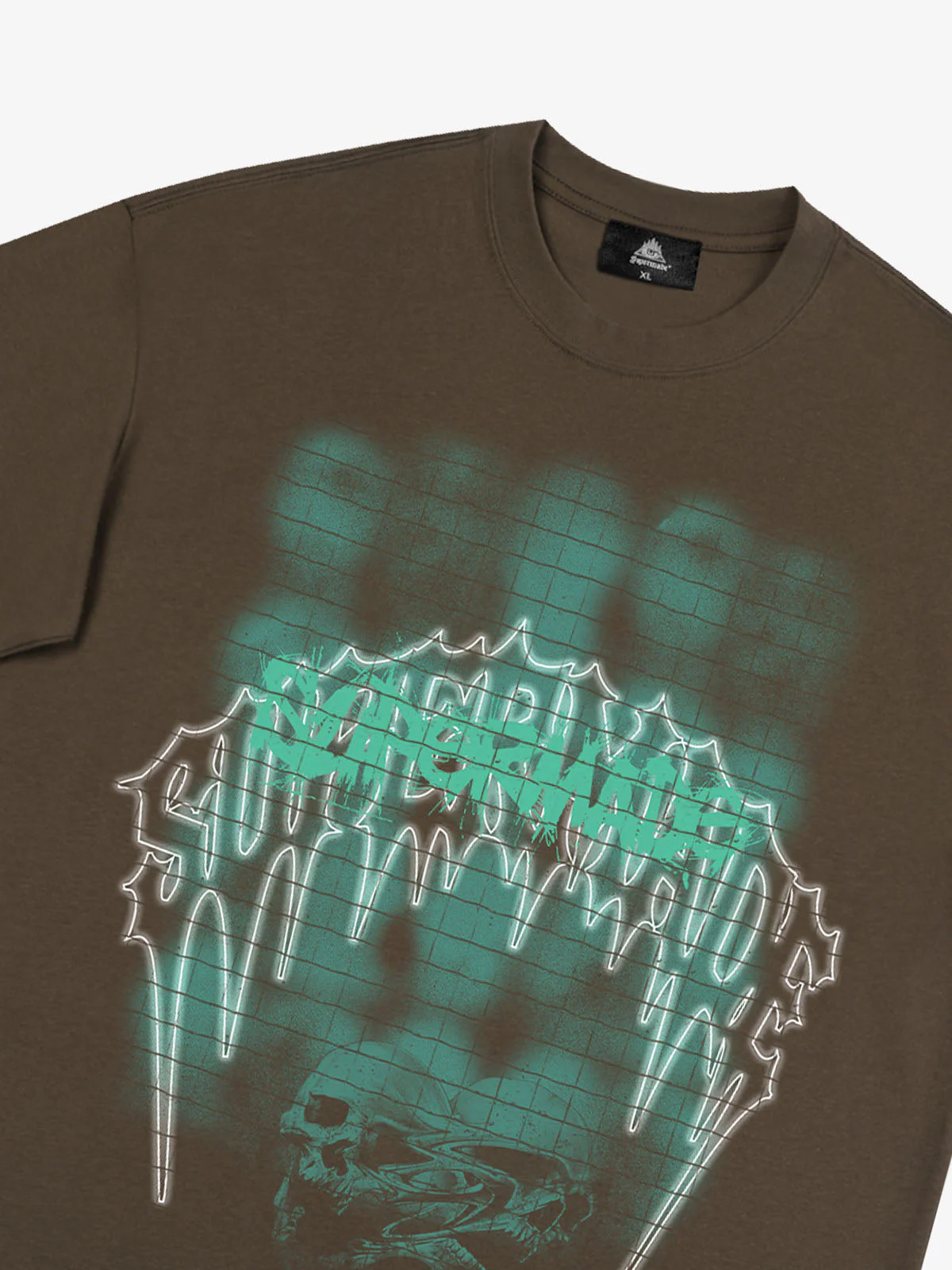 Dark Grid Skull Graphic T-Shirt - Image 19