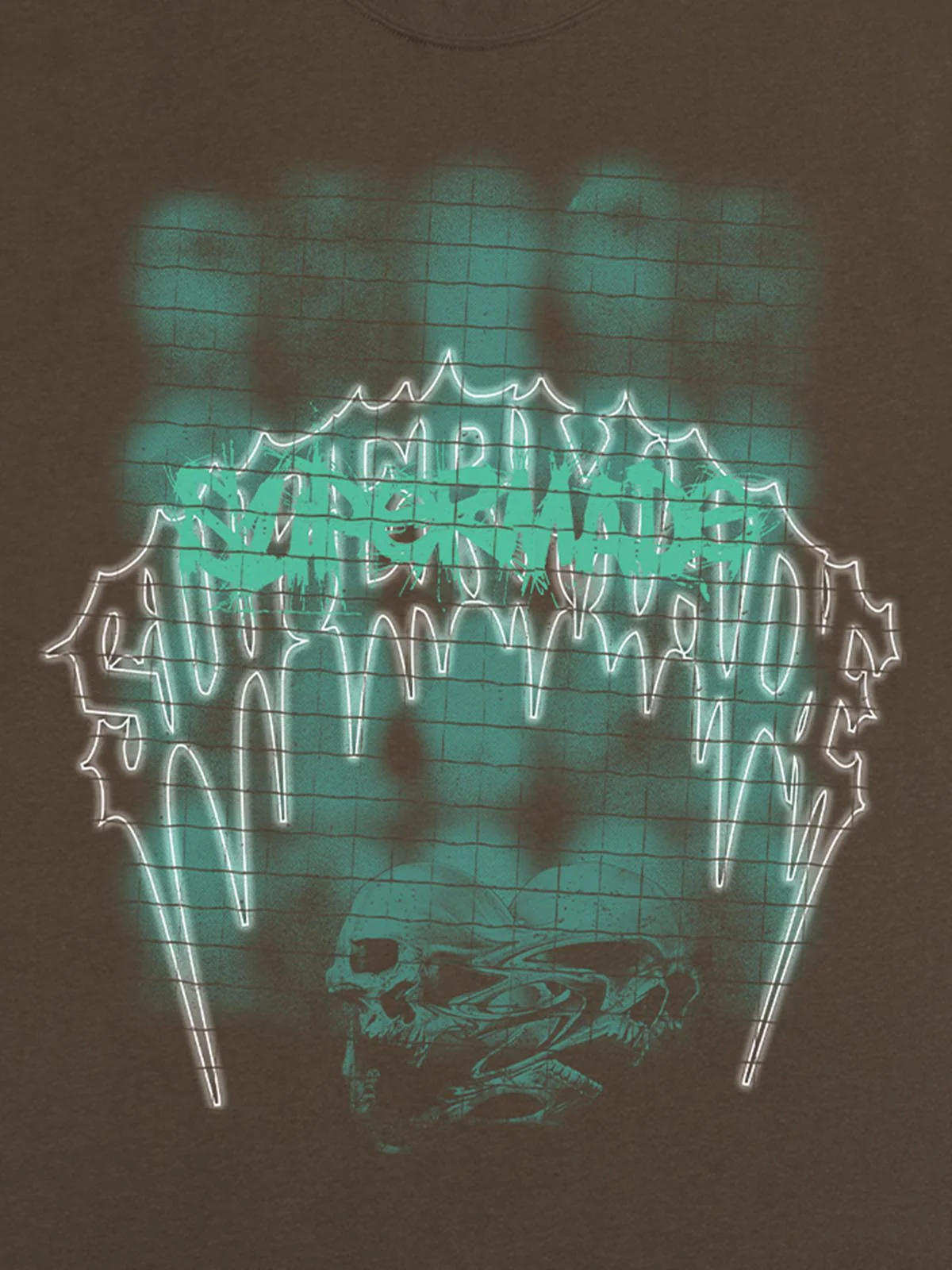 Dark Grid Skull Graphic T-Shirt - Image 20