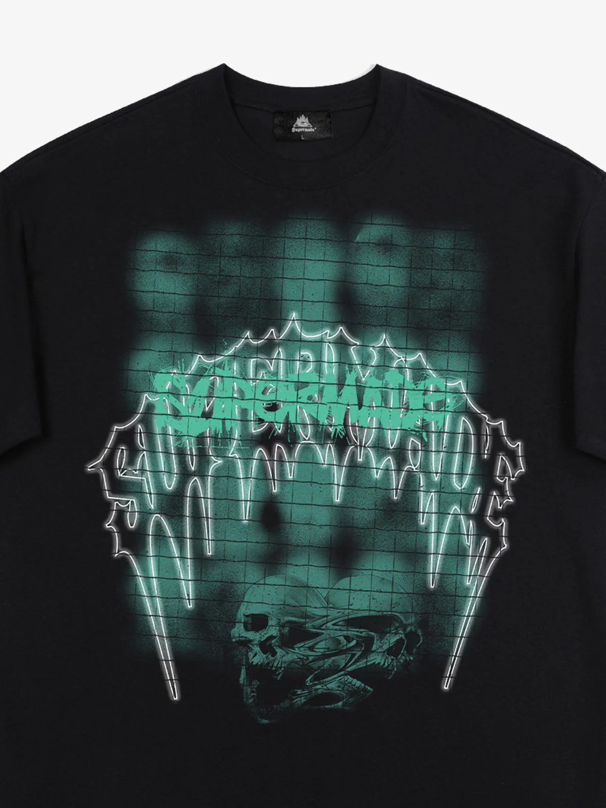 Dark Grid Skull Graphic T-Shirt - Image 21