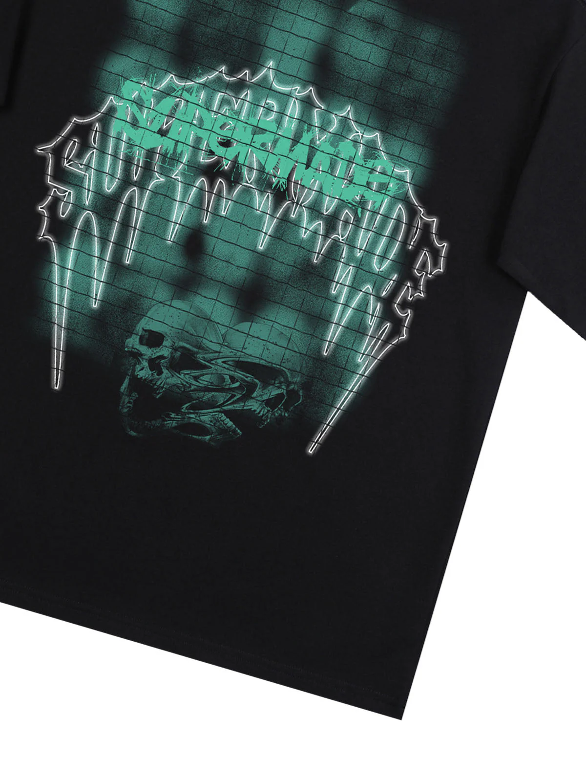 Dark Grid Skull Graphic T-Shirt - Image 22