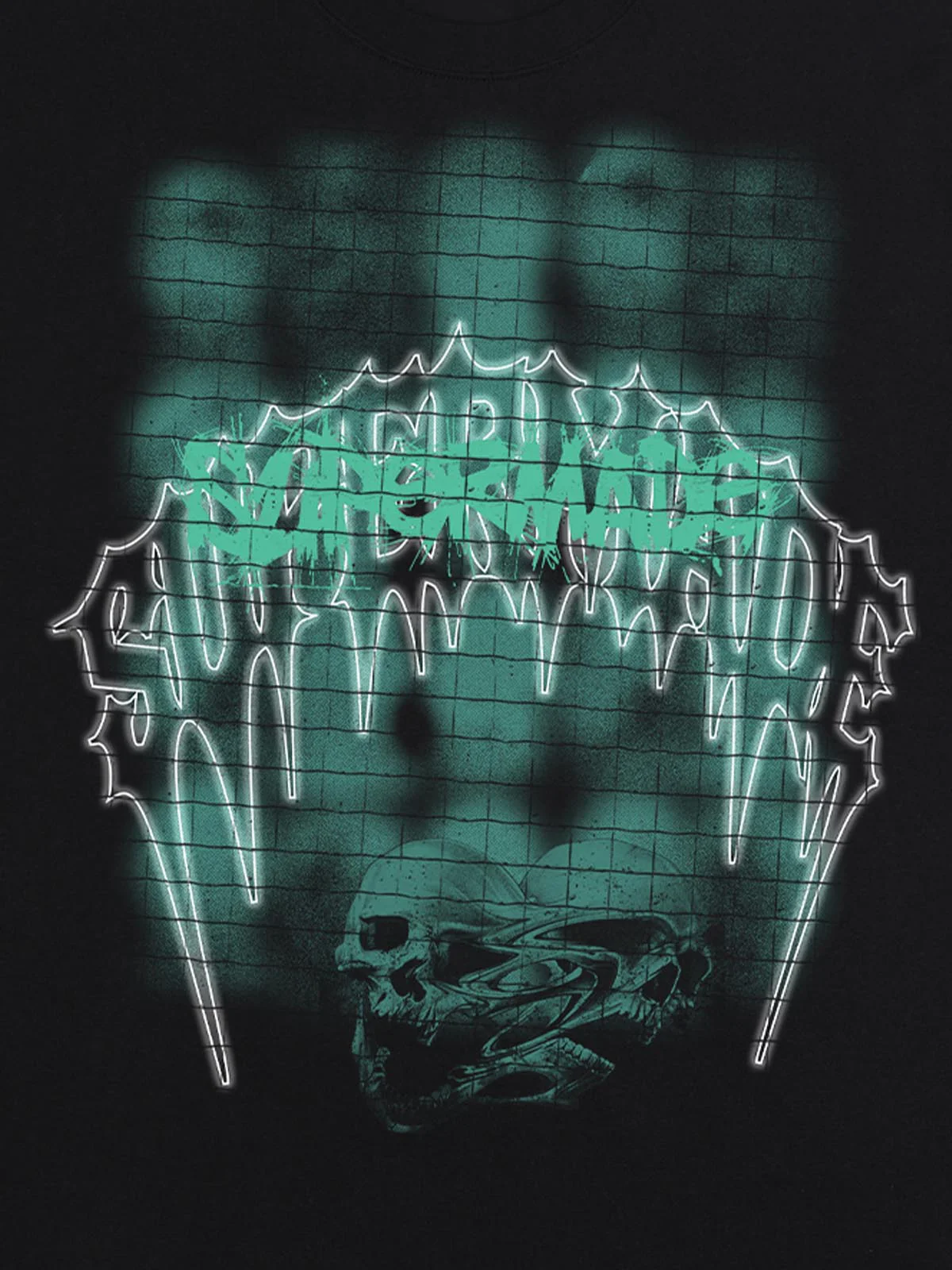 Dark Grid Skull Graphic T-Shirt - Image 24